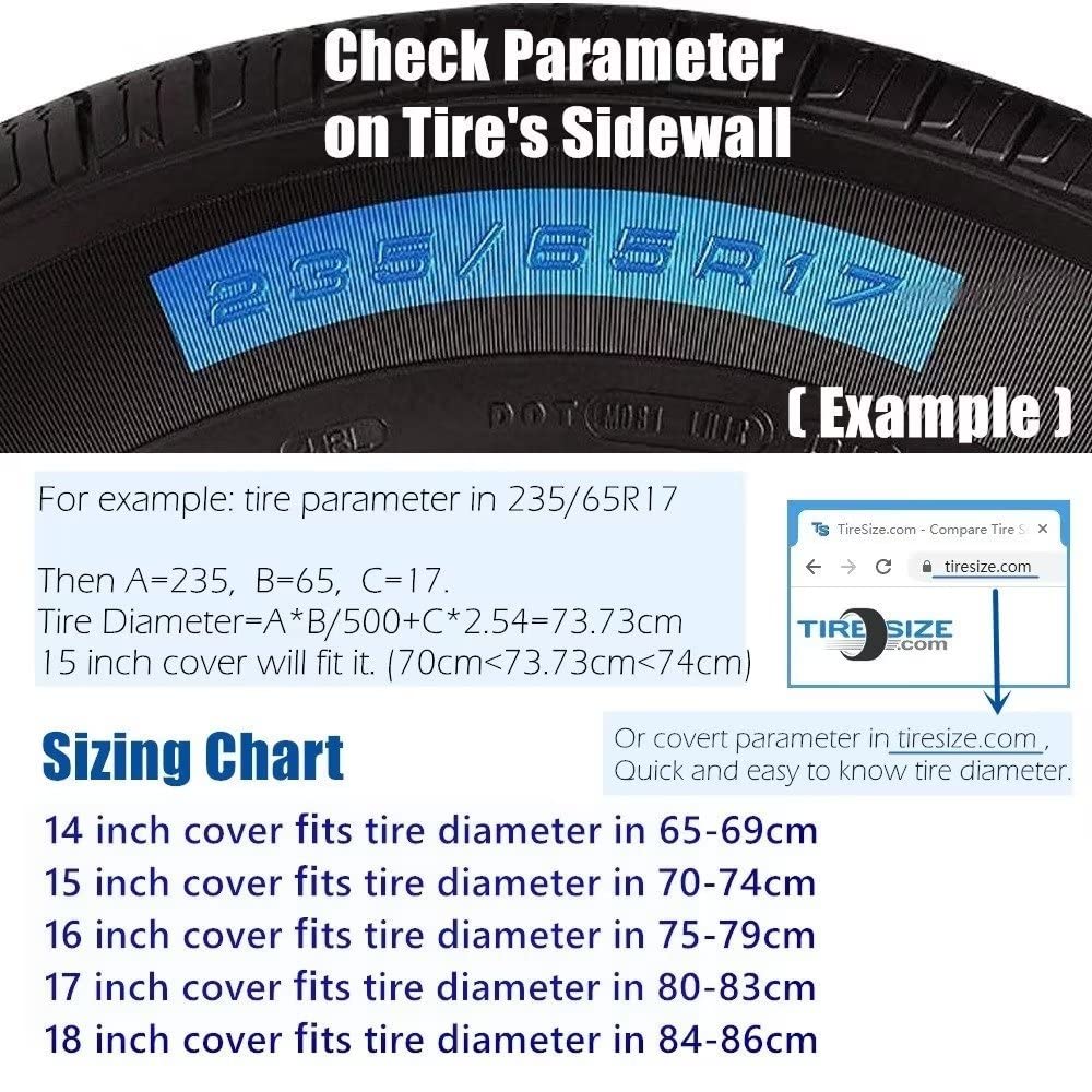 Spare Tire Cover, Black Wheel Cover Waterproof Pvc Leather Dust-Proof Universal Fit For Jeep, Trailer, Rv, Suv, Camper And Vehic