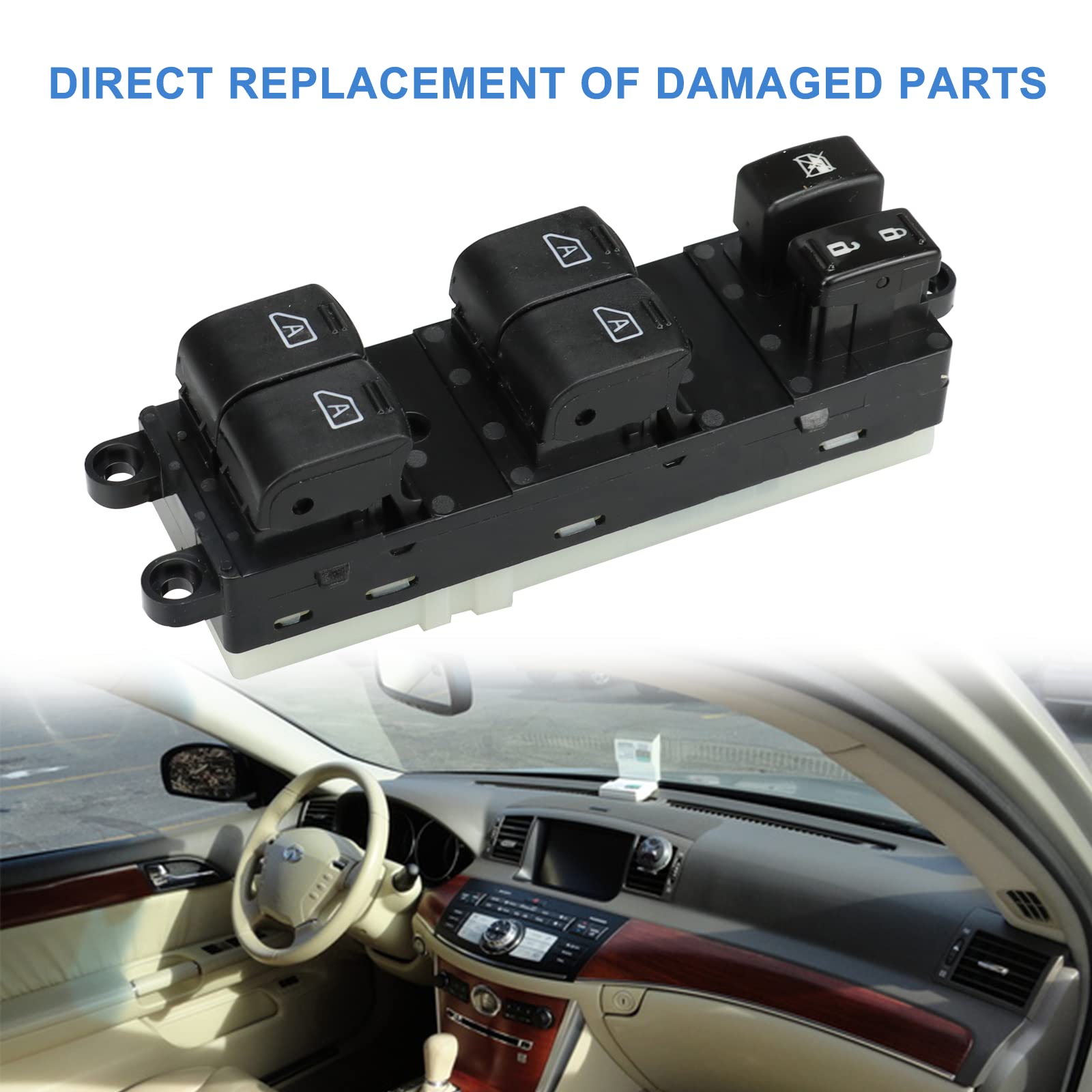 Master Power Window Switch For 2006-2007 Infiniti M35 M45 Driver Side 25401-Eh100