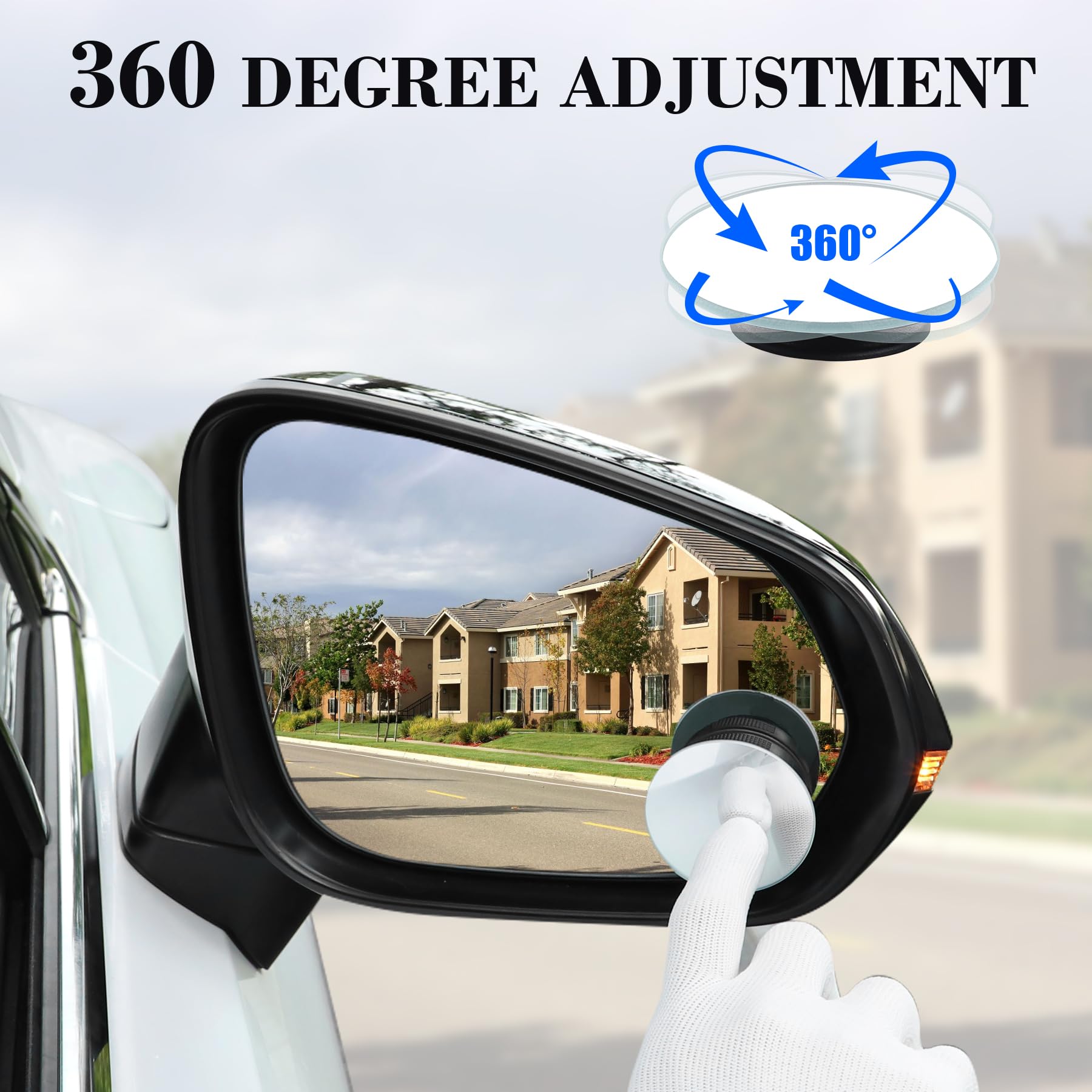 Livtee Blind Spot Car Mirror, 2'' Round Hd Glass Frameless Convex Side Mirror Blindspot, Reusable 360 Wide Angle Rear View Car M