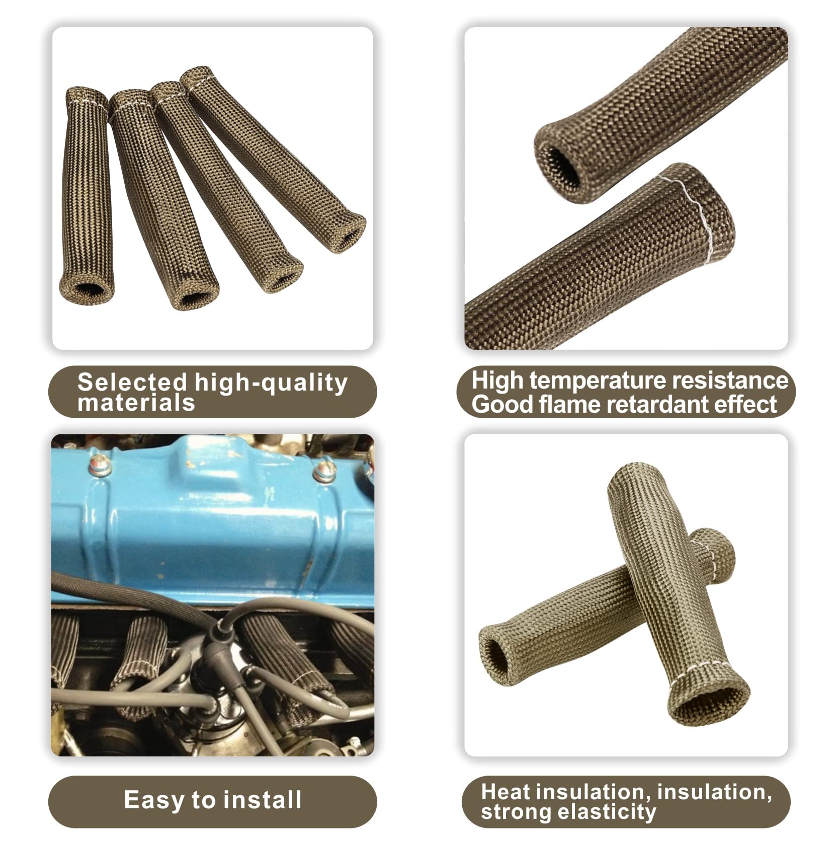 Spark Plug Heat Cover 2500 Degree High Temp Heat Tape Protection 8-Pack