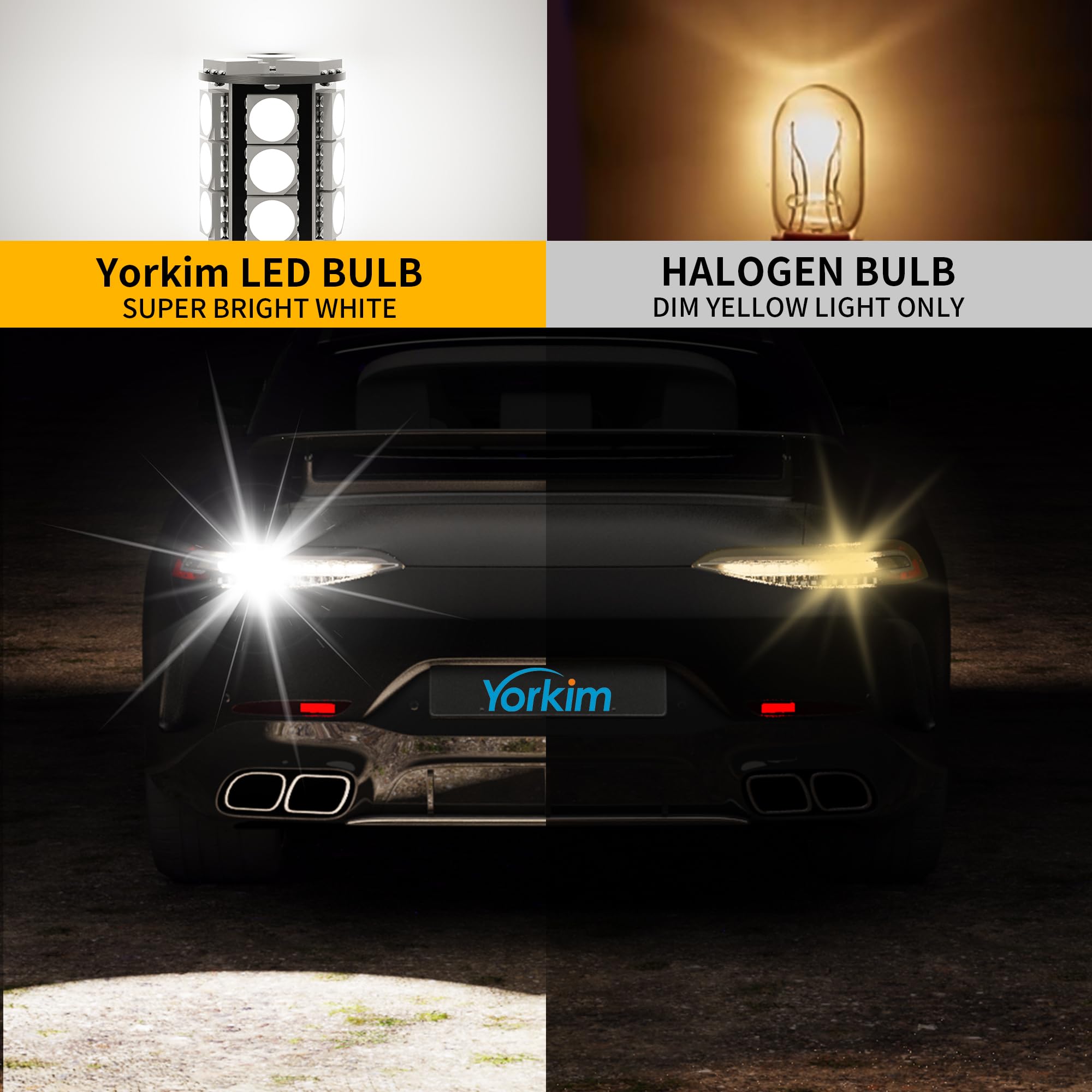 Yorkim 7443 Led Light Bulbs White Super Bright, 7440 7441 7444 W21W T20 Led Bulbs For Brake Lights, Backup Reverse Lights, Tail