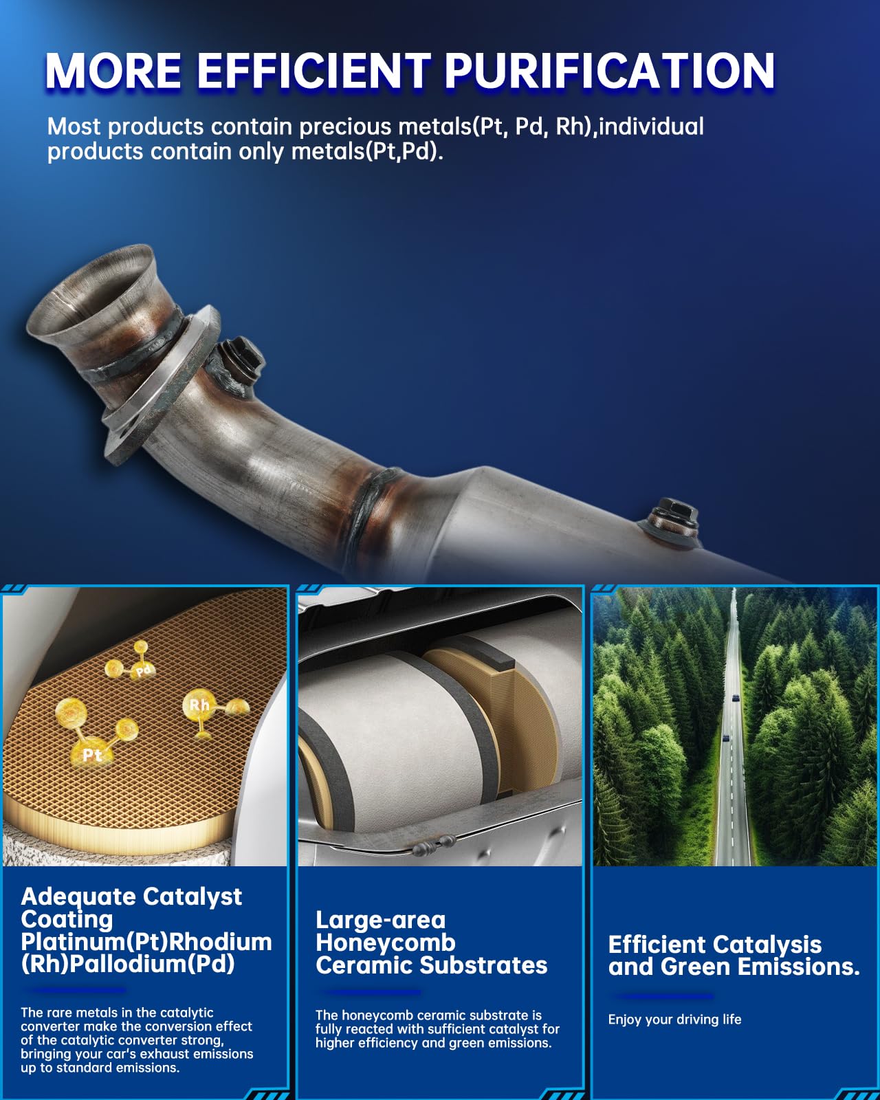 MARSFLUX Catalytic Converter, Catalytic Converter Stainless Steel Compatible With Tacoma 2005-2011, 4Runner 2003-2009, FJ Cruise