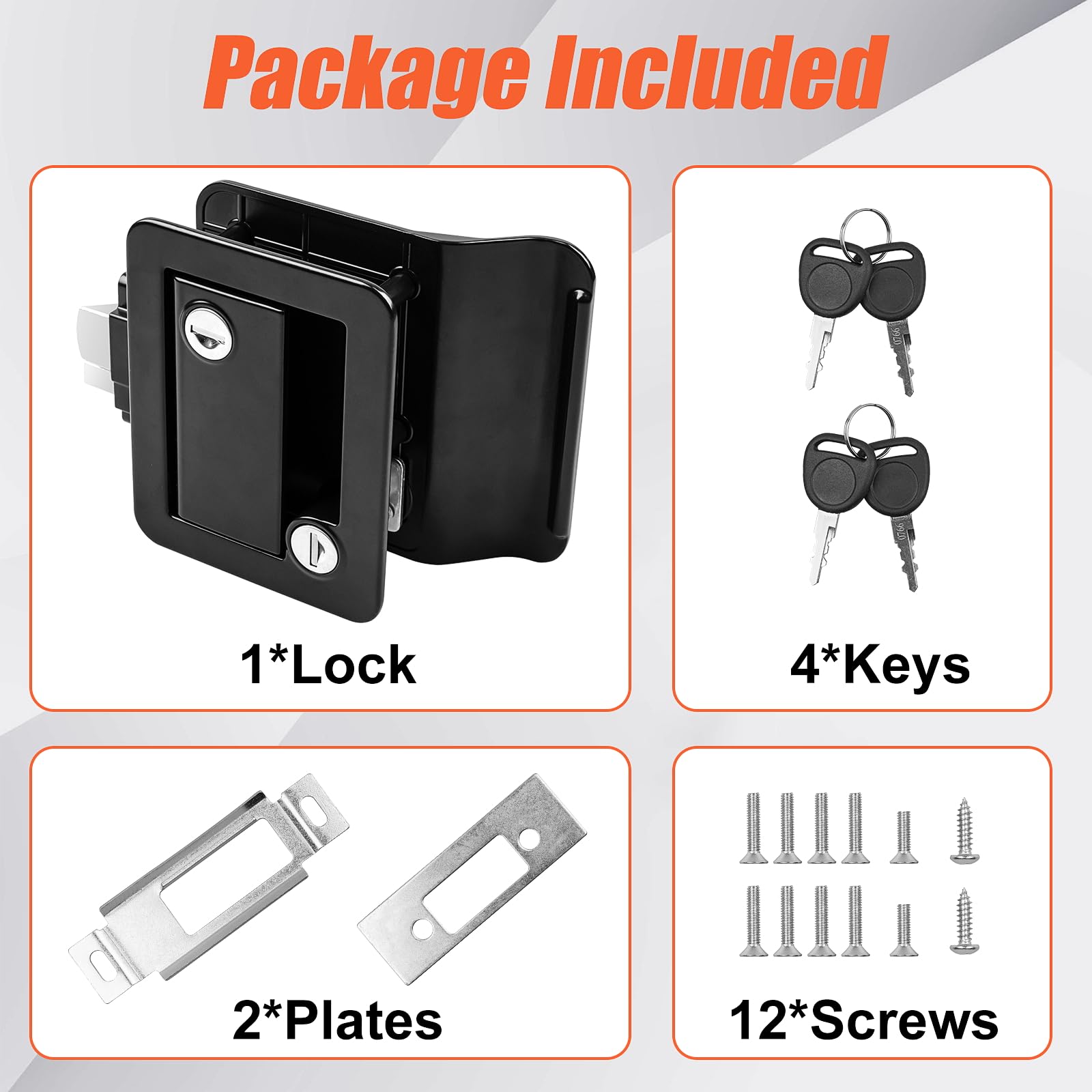 Siasky Black Rv Door Lock Replacement, Upgraded Rv Door Latch With Paddle Deadbolt 4 Keys, Camper Door Lock For Travel Trailers