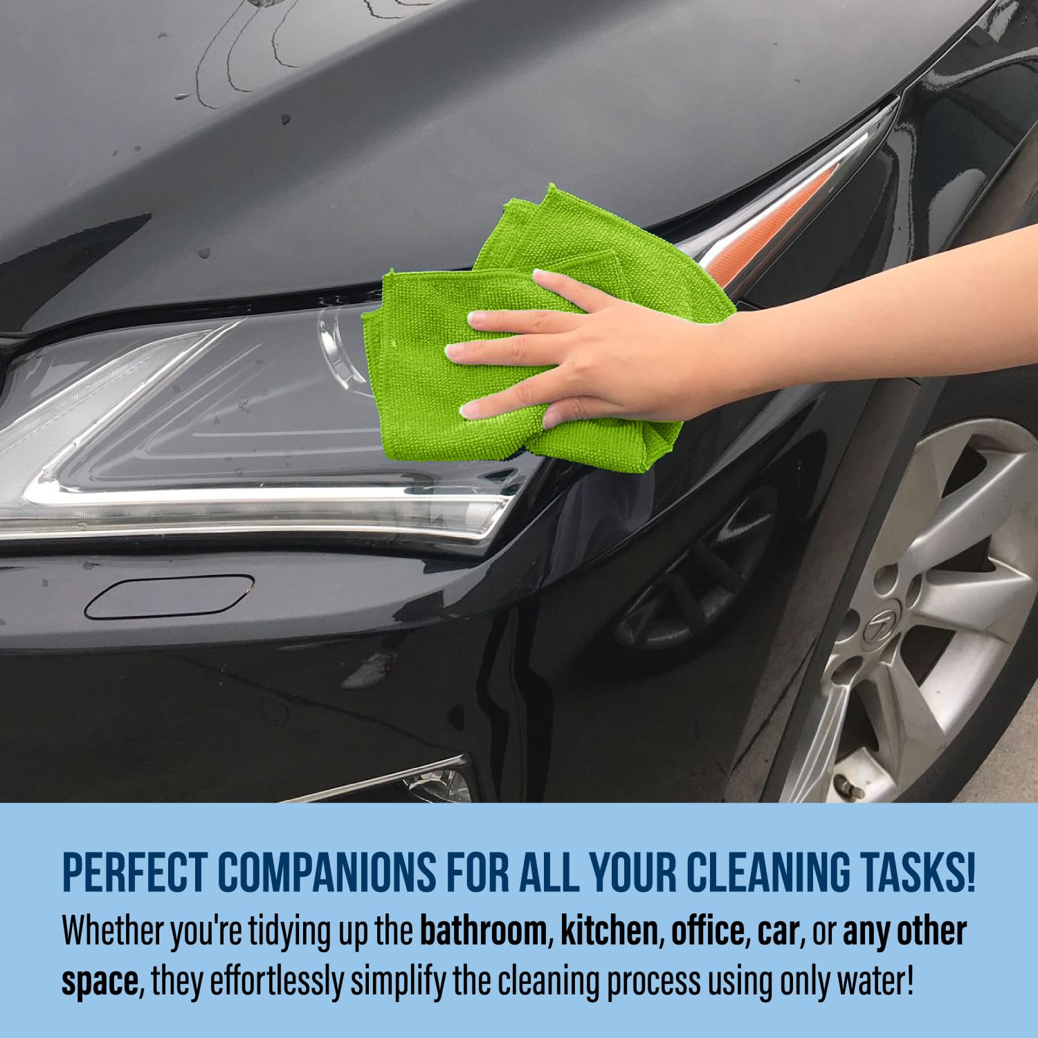 Green Lifestyle Chamois Cloth, Microfiber Cleaning Cloth 150 Pack, Borderless Towels Cleaning, Car Microfiber Towel, Drying Wash