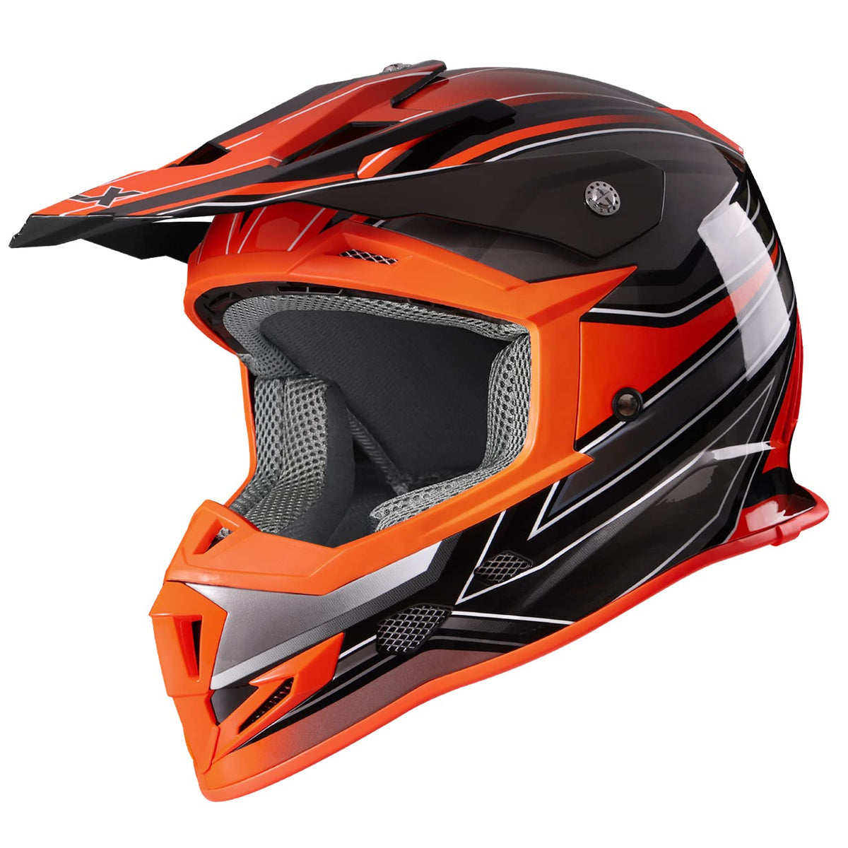 Glx Gx23 Dirt Bike/Motocross Helmet - Sear Orange, Large - Dot Approved