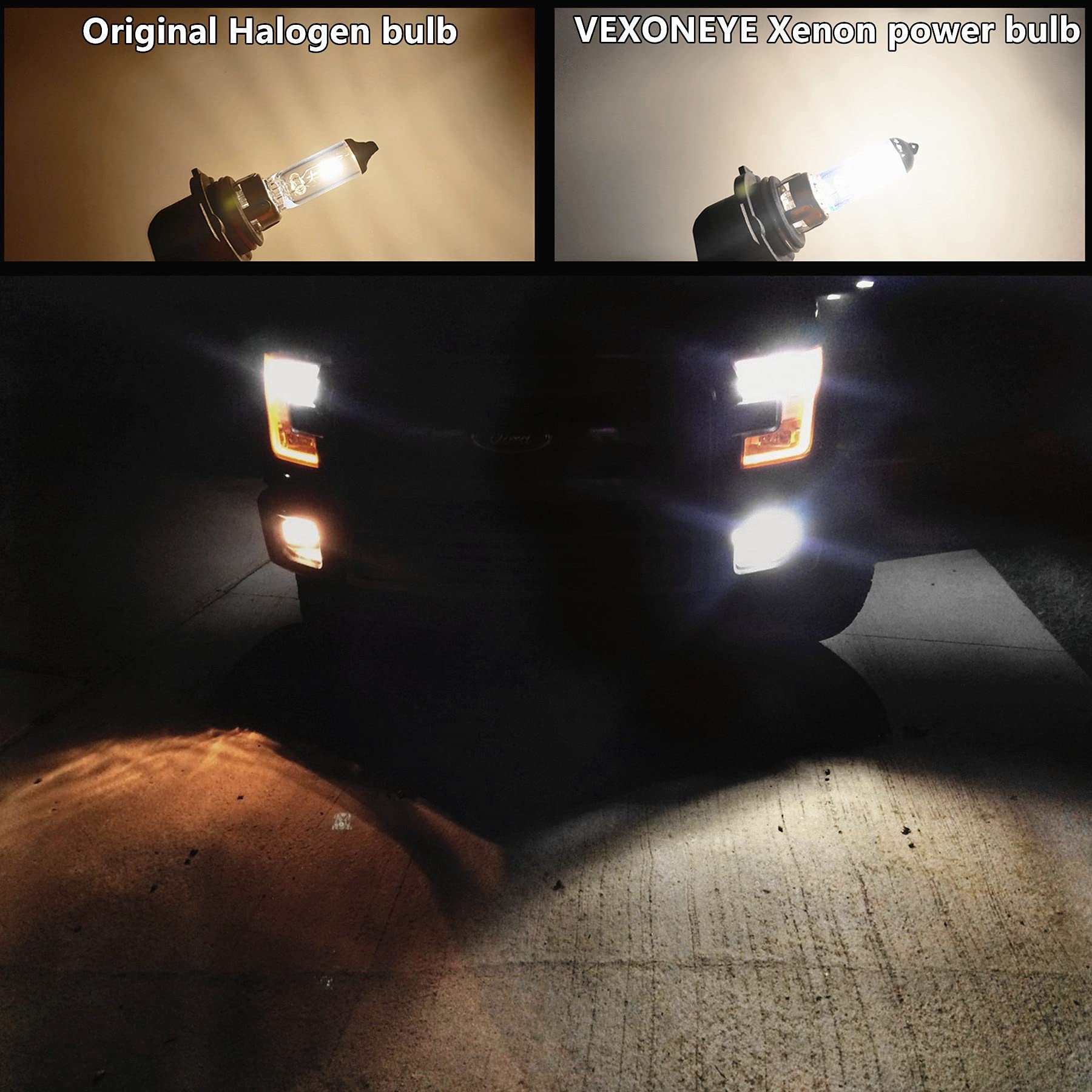 Vexoneye 9006/Hb4 Halogen Headlight Bulb 12V 51W White 5000K Light Bulbs Headlamp Super Bright