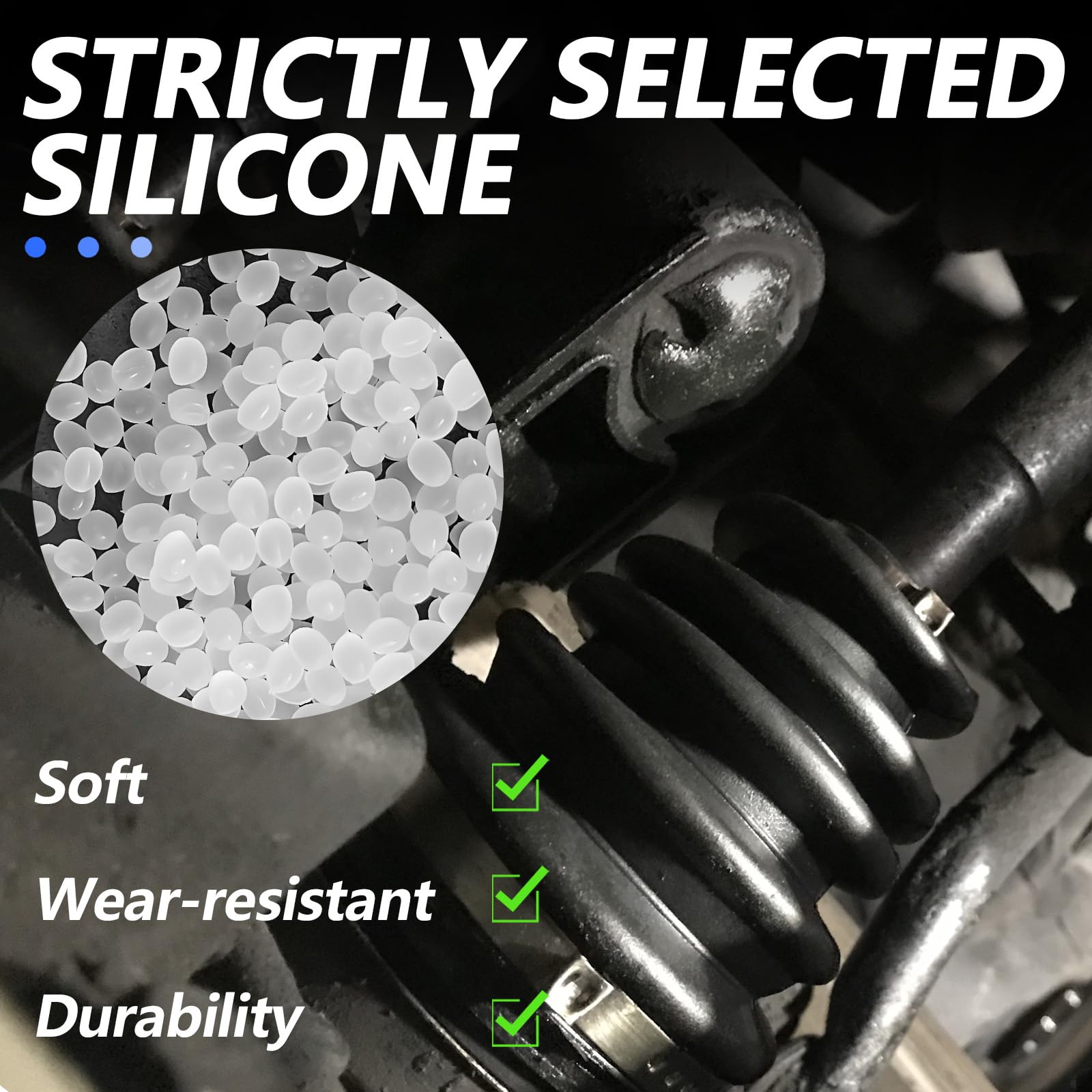 2PCS CV Boot Repair Kit Fit for 19mm to 24mm Shafts,Silicone CV Axle Boot Repair Kit Includes 4 Stainless Steel CV Boot Clamp &