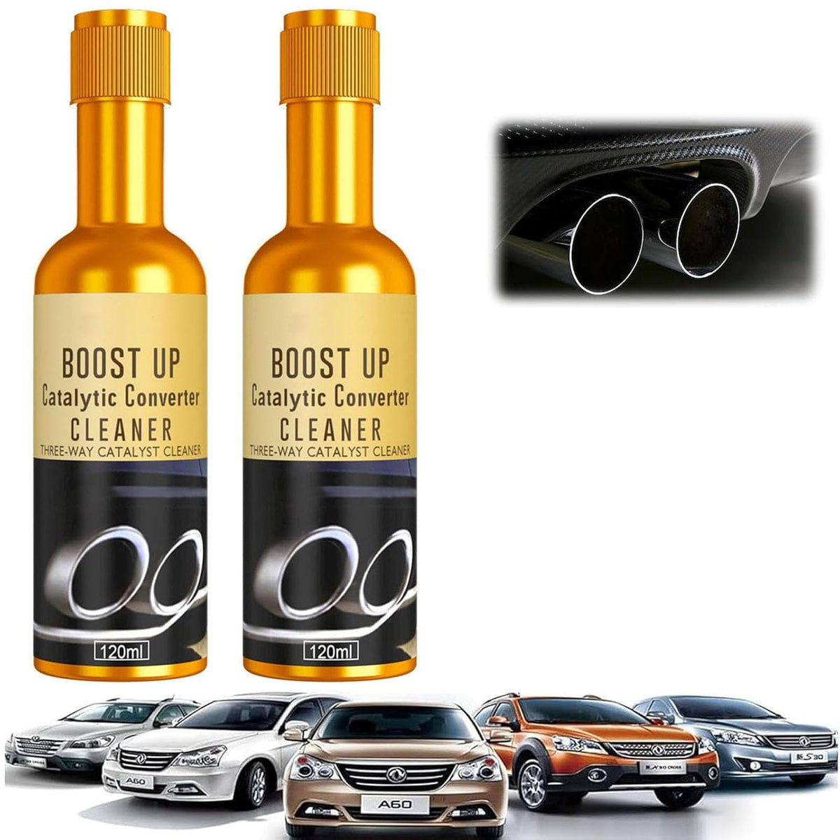 Catalytic Converter Cleaner, 2 Pcs Auto Parts Engine Auto Parts Engine Cleaner Exhaust System Pipe Carbon Removal Cleaners Treat