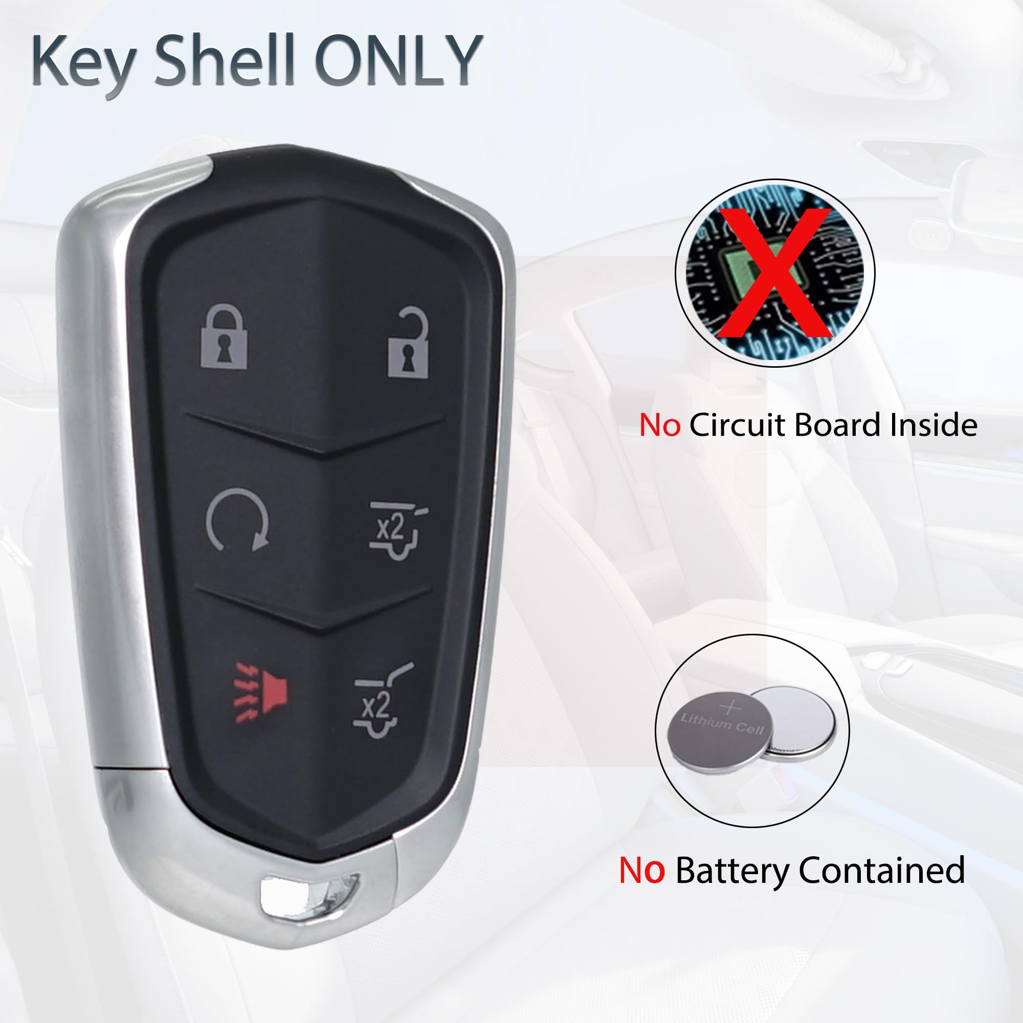 Supaland Key Fob Shell Case Replacement Fits For Cadillac Escalade Esv 2015 2016 2017 2018 2019 2020 Keyless Entry Remote Contro