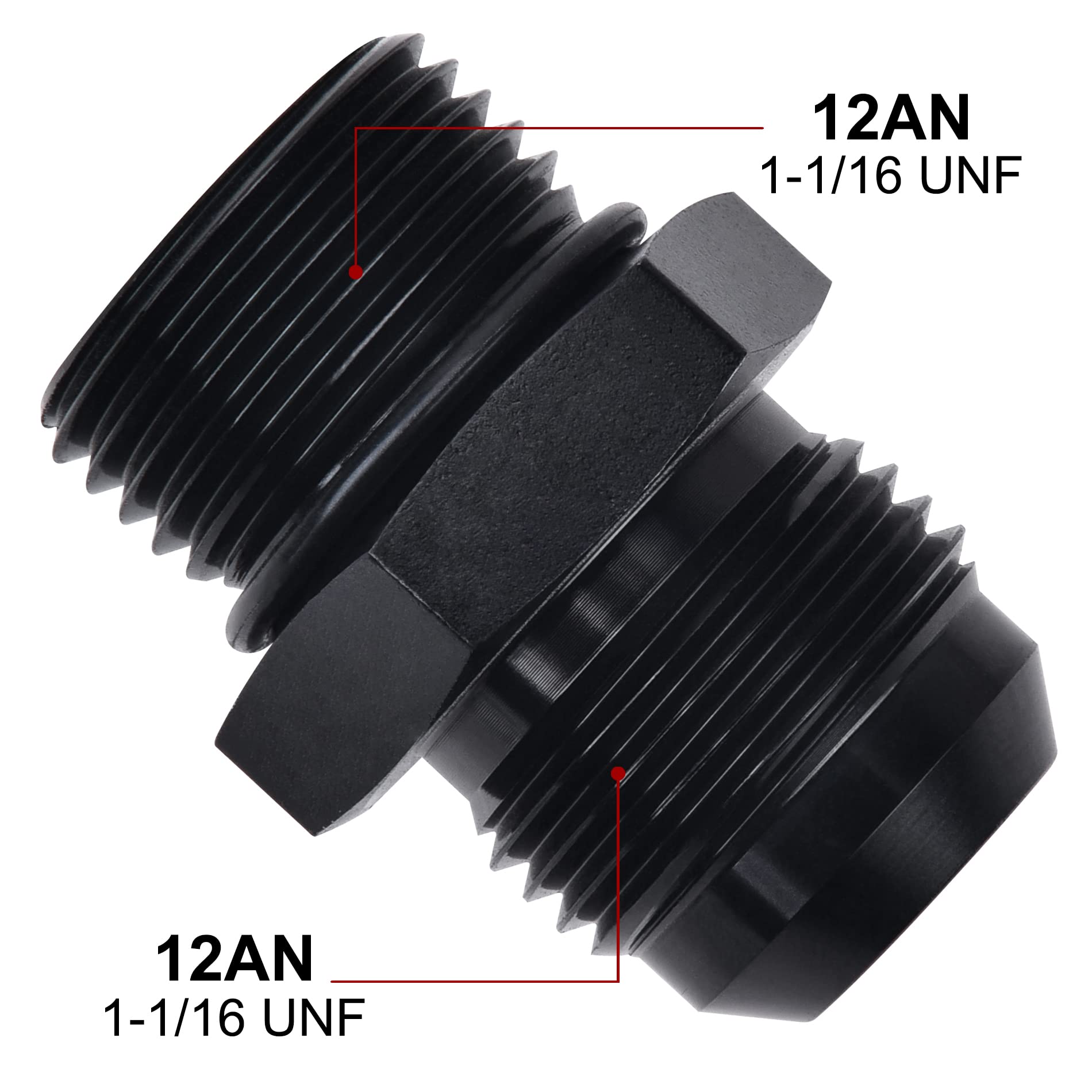 Evil Energy 12An Flare To An12 Orb Male O-Ring Fitting Adapter 2Pcs