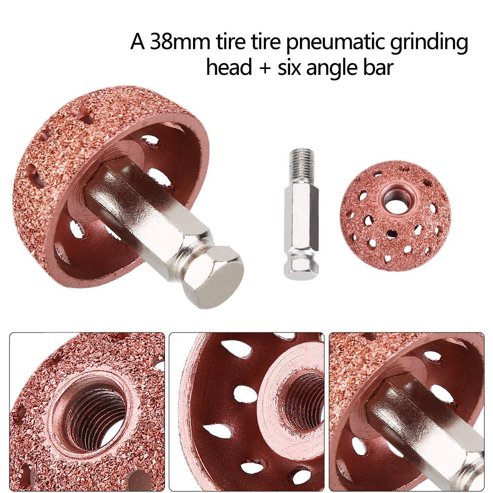 Tire Buffer, 1.5' Btire Buffing Wheel Tire Patch Tire Buffing Kit 3/8'-24 Thread' With Linking Rod
