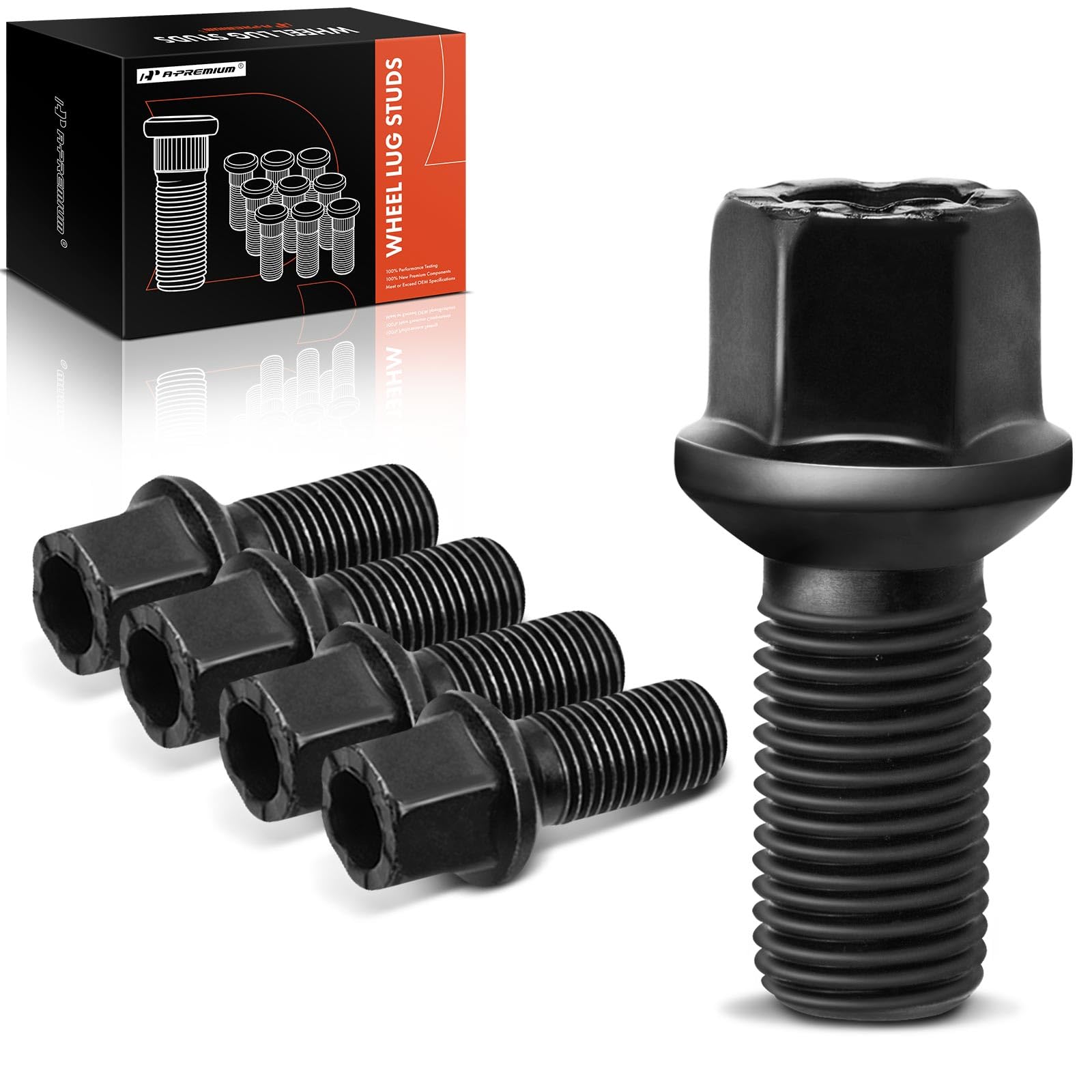 A-Premium M14-1.50 Wheel Studs Compatible With Volkswagen Jetta Passat Cc Golf Tiguan Beetle Audi A3 A4 A5 A6 A7 Quattro A8 Fron