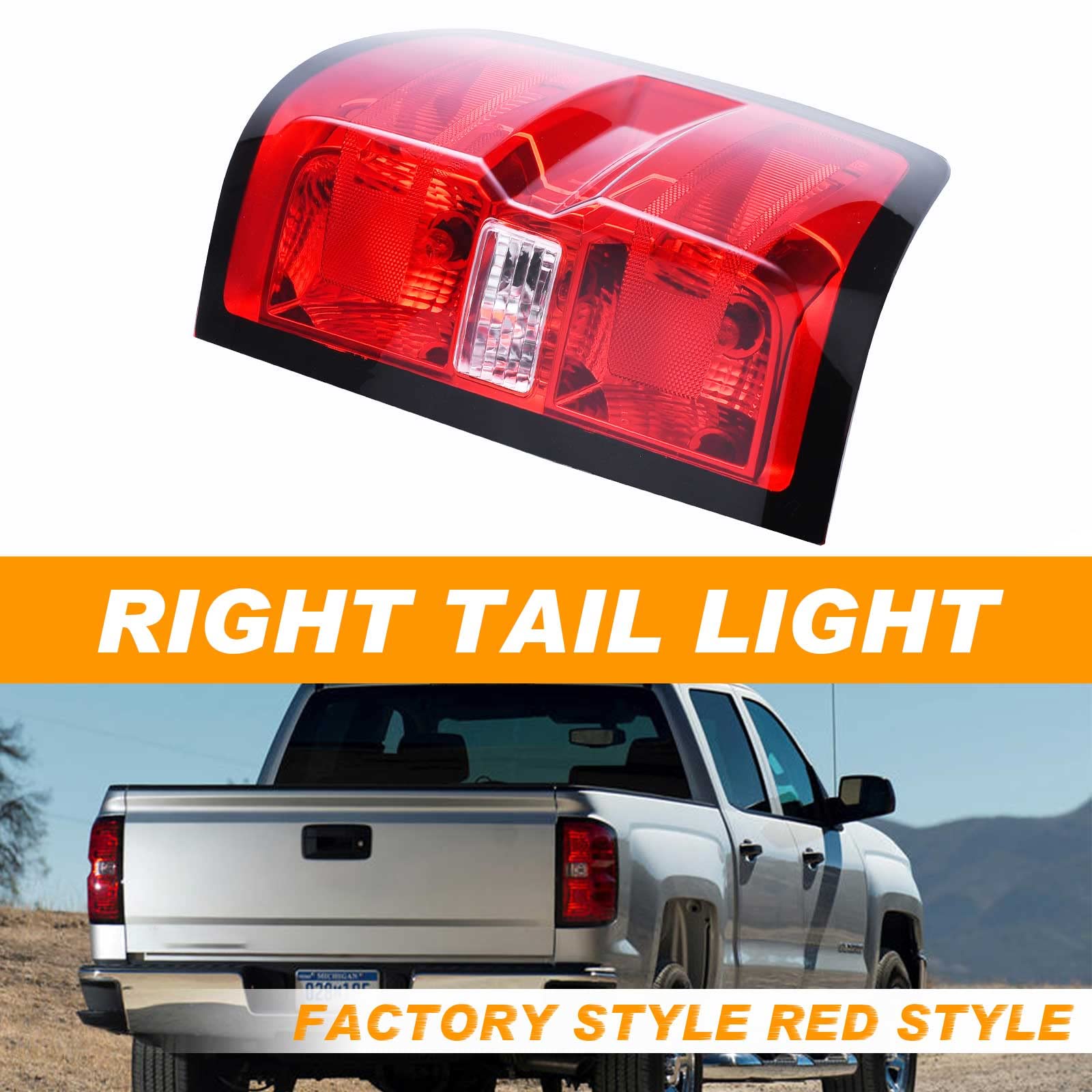 Nakuuly Factory Style Tail Light Assembly Compatible With 2016-2019 Chevrolet Silverado 1500 2500 Hd Gmc Sierra 3500 Hd Right Pa