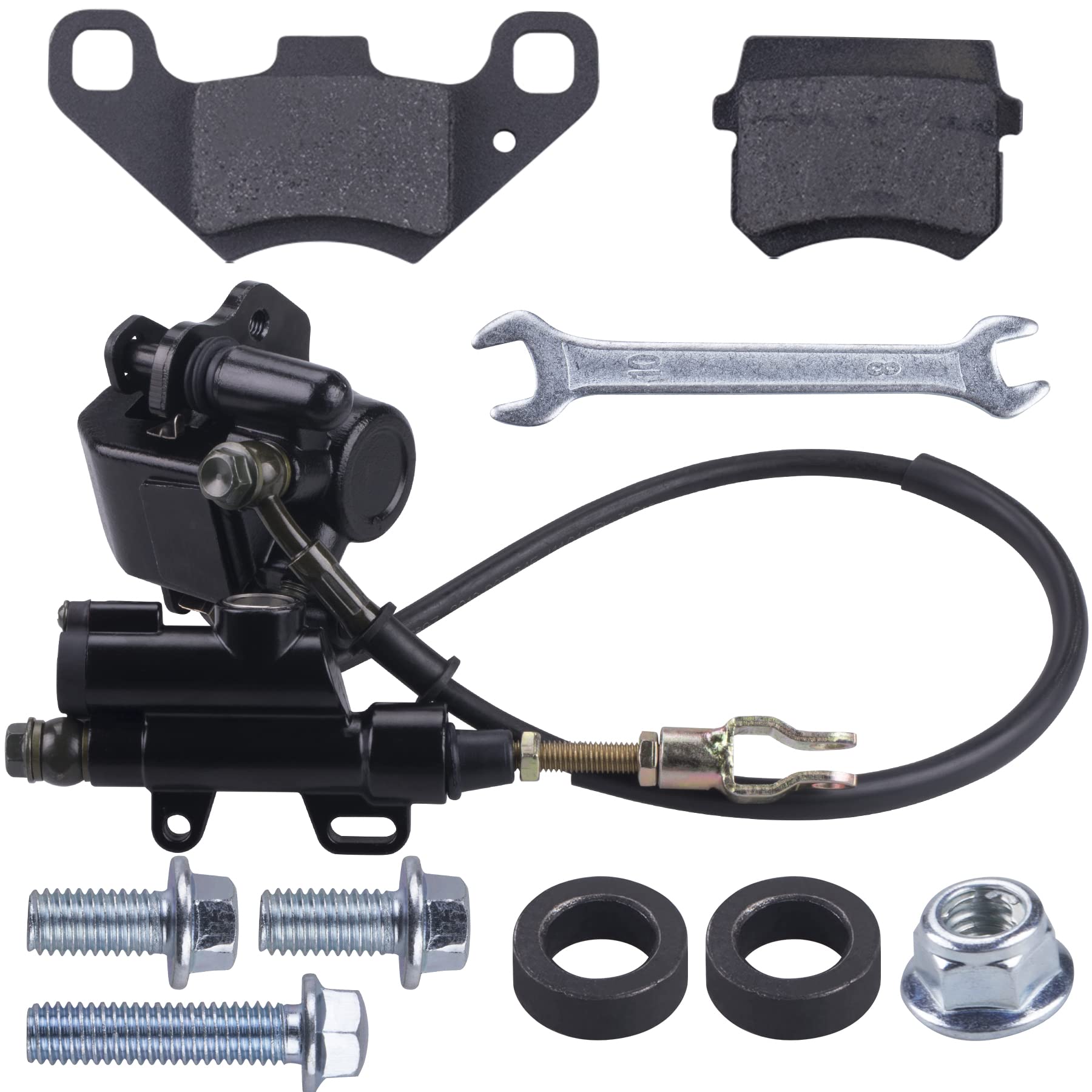 CNCMOTOK Rear Disc Brake Master Cylinder Caliper With Replaced Disc Brake Pad fit for 50cc 70cc 90cc 110cc 125cc Chinese TaoTao 