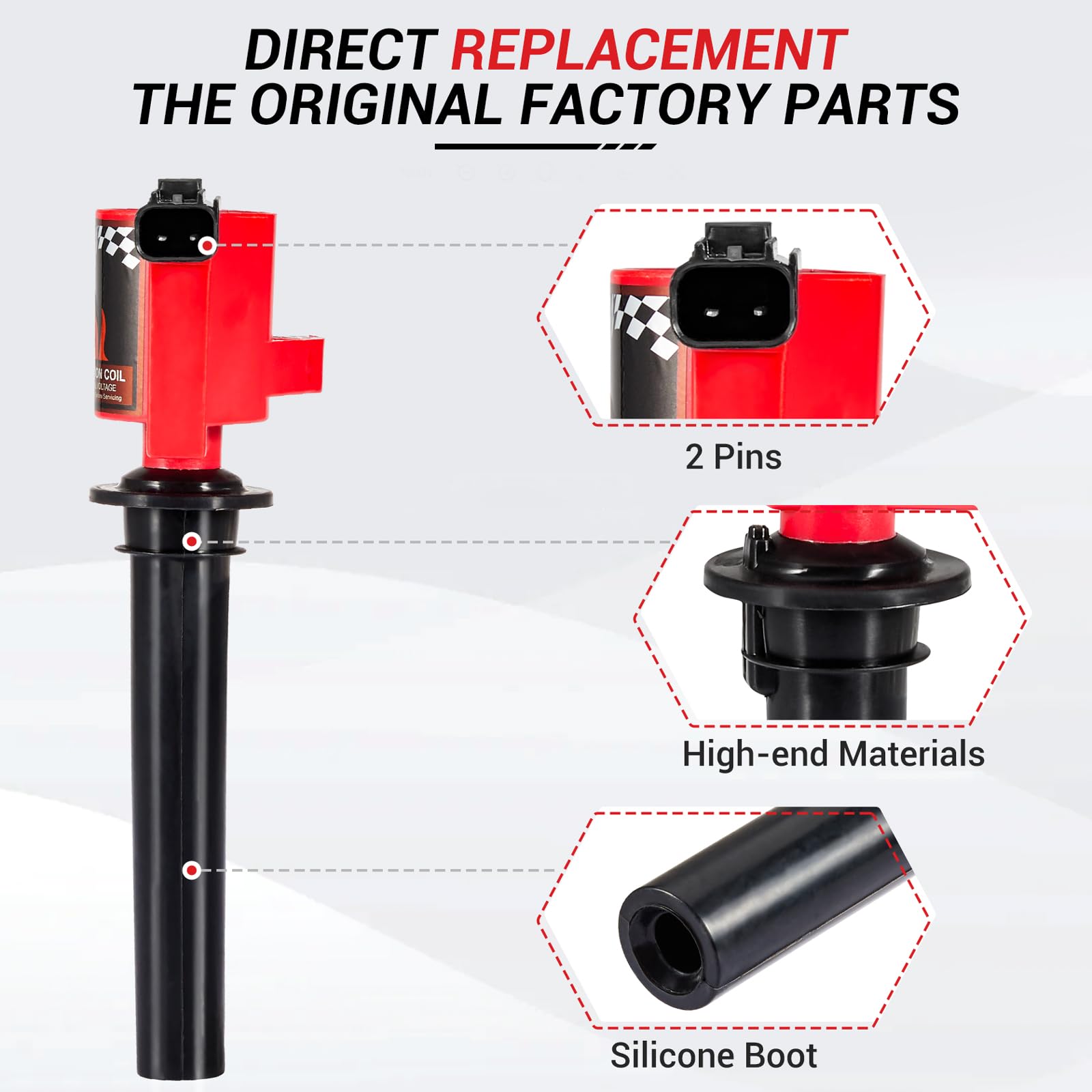 Carbole 6 Ignition Coil Packs Dg500 Fd502 And Spark Plugs Sp493, Replacement For Ford Escape Freestyles Taurus, Mercury Mariner