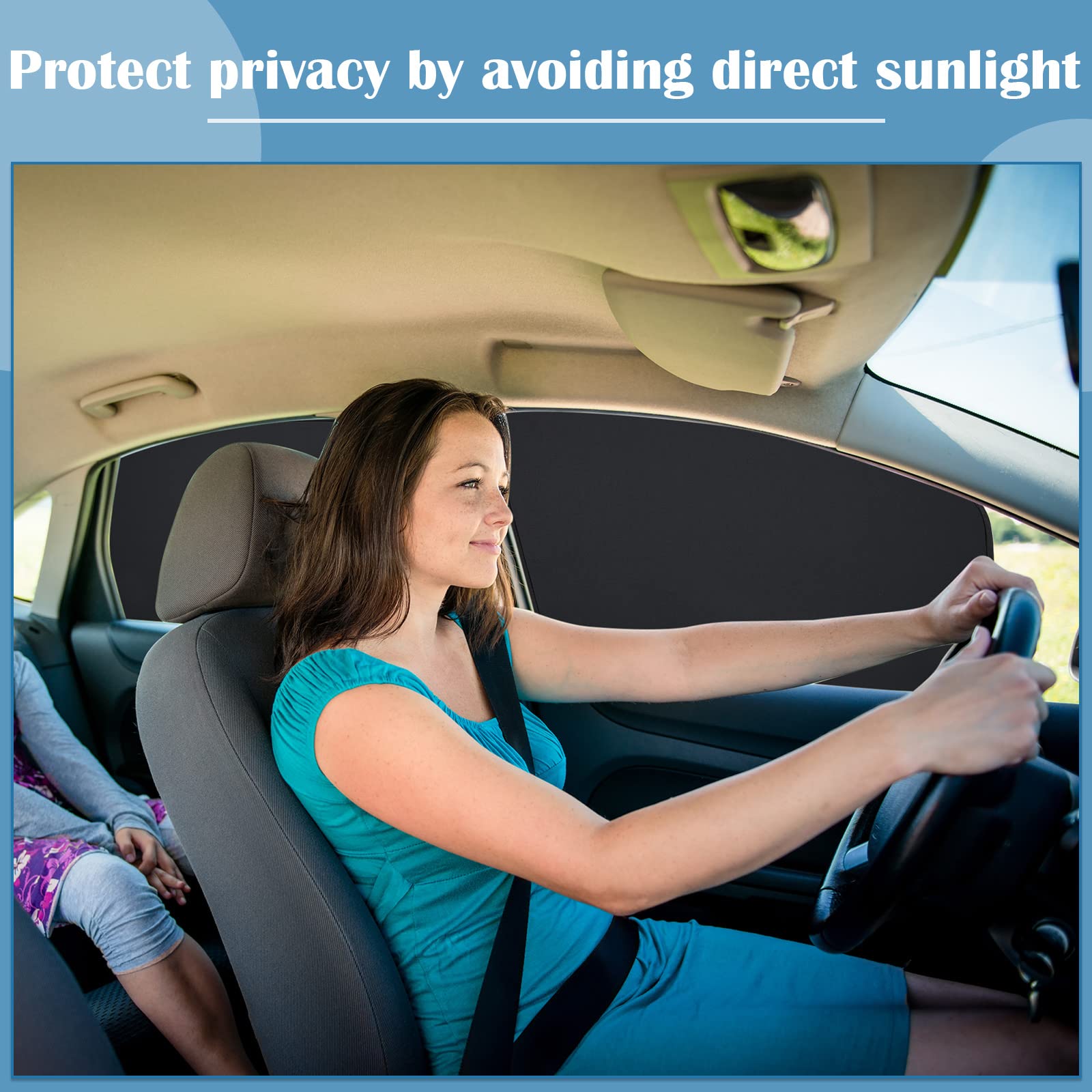Tallew 4 Pieces Privacy Car Window Sun Shades Magnetic Blackout Car Window Covers Car Curtains/Covers Automotive Window Sunshades For Sleeping Family Baby Kids