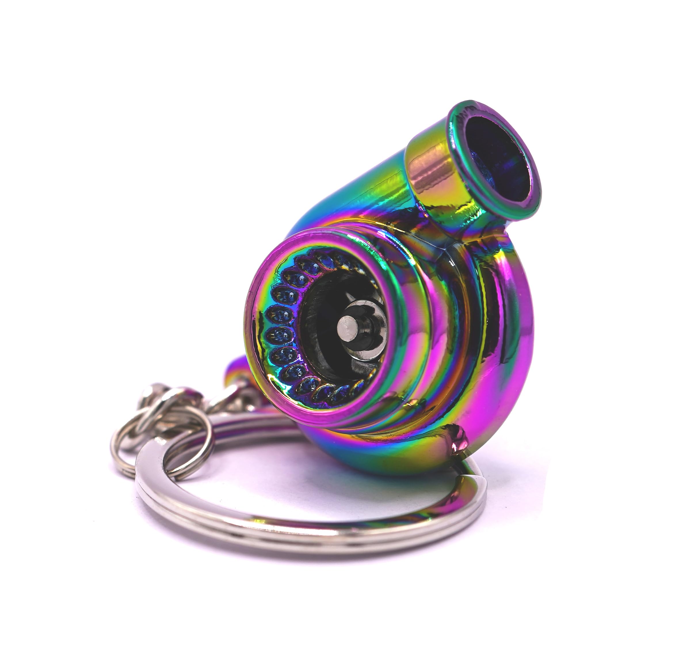 Gt//Rotors Turbo Keychain Metal Spinning Turbocharger Automotive Mini Car Part Keychain Key Ring (Neochrome Turbo)