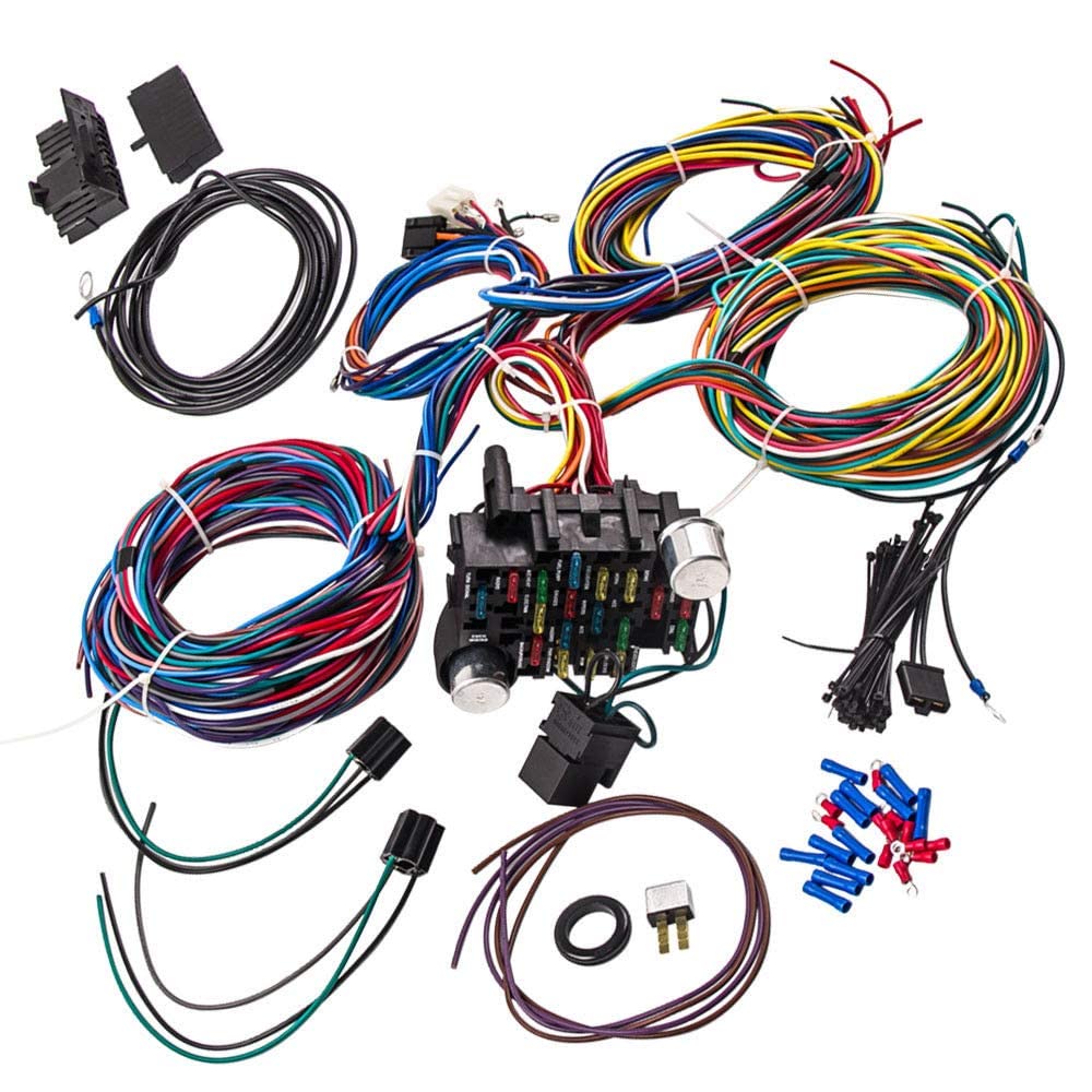 Auto Parts Prodigy Universal Wiring Harness Kit 21 Circuit Long Wires Standard For Chevy Mopar Hotrods Ratrods Ford Chrysler Uni