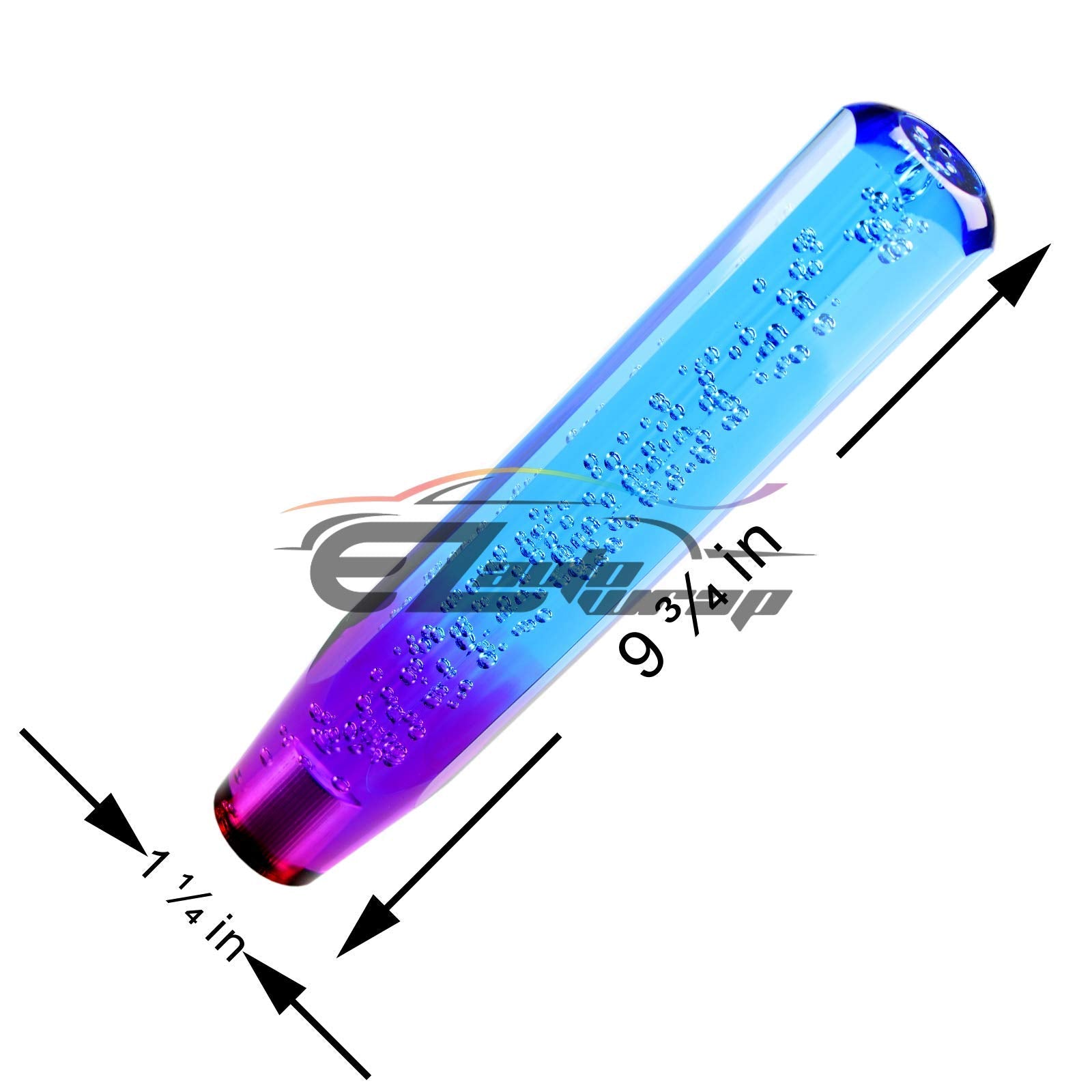 EZAUTO WRAP Shift Knob Stick Crystal Transparent Bubble Purple Blue Throw Gear Shifter 25cm
