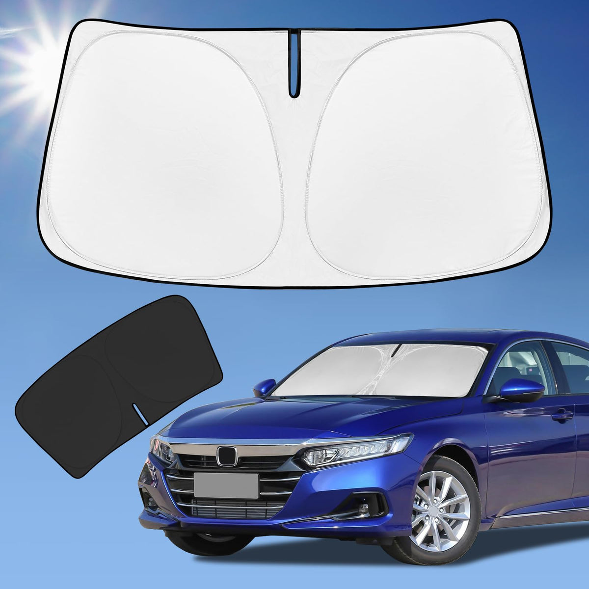 Zoibv For Honda Accord 10 Gen 2018-2022 Sun Shade Sunshade Windshield Cover, 4-Layer Front Window Shade Custom Fit Sun Visor 240