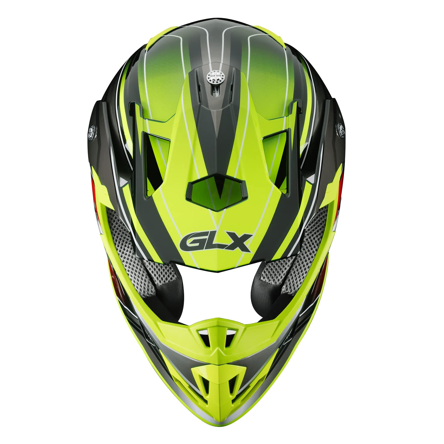 Glx Gx23 Dirt Bike/Motocross Helmet - Sear Yellow, Medium - Dot Approved