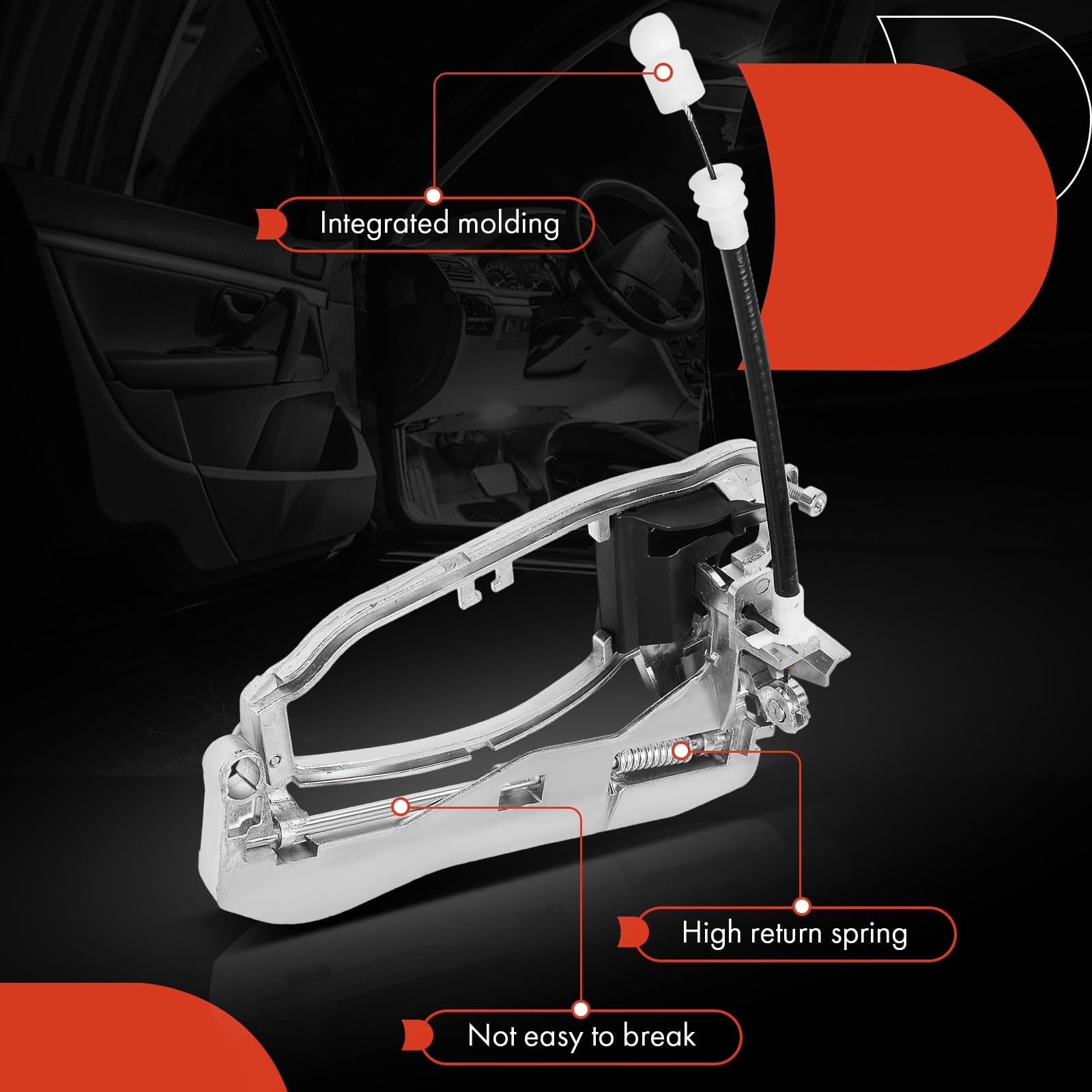 A-Premium Outside Door Handle Carrier Compatible With Bmw E53 X5 2000-2006, Rear Left Driver Side, Replace# 51218243635