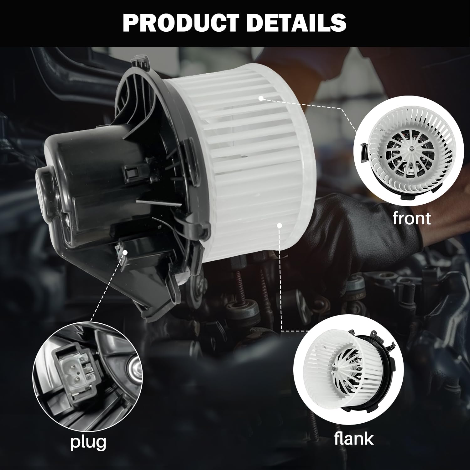 Aspligo Front 700319 Ac Heater Blower Motor Fit For Mercedes-Benz Sprinter 2500 3500 Sprinter 2010-2018, 3500Xd 2018, For Dodge