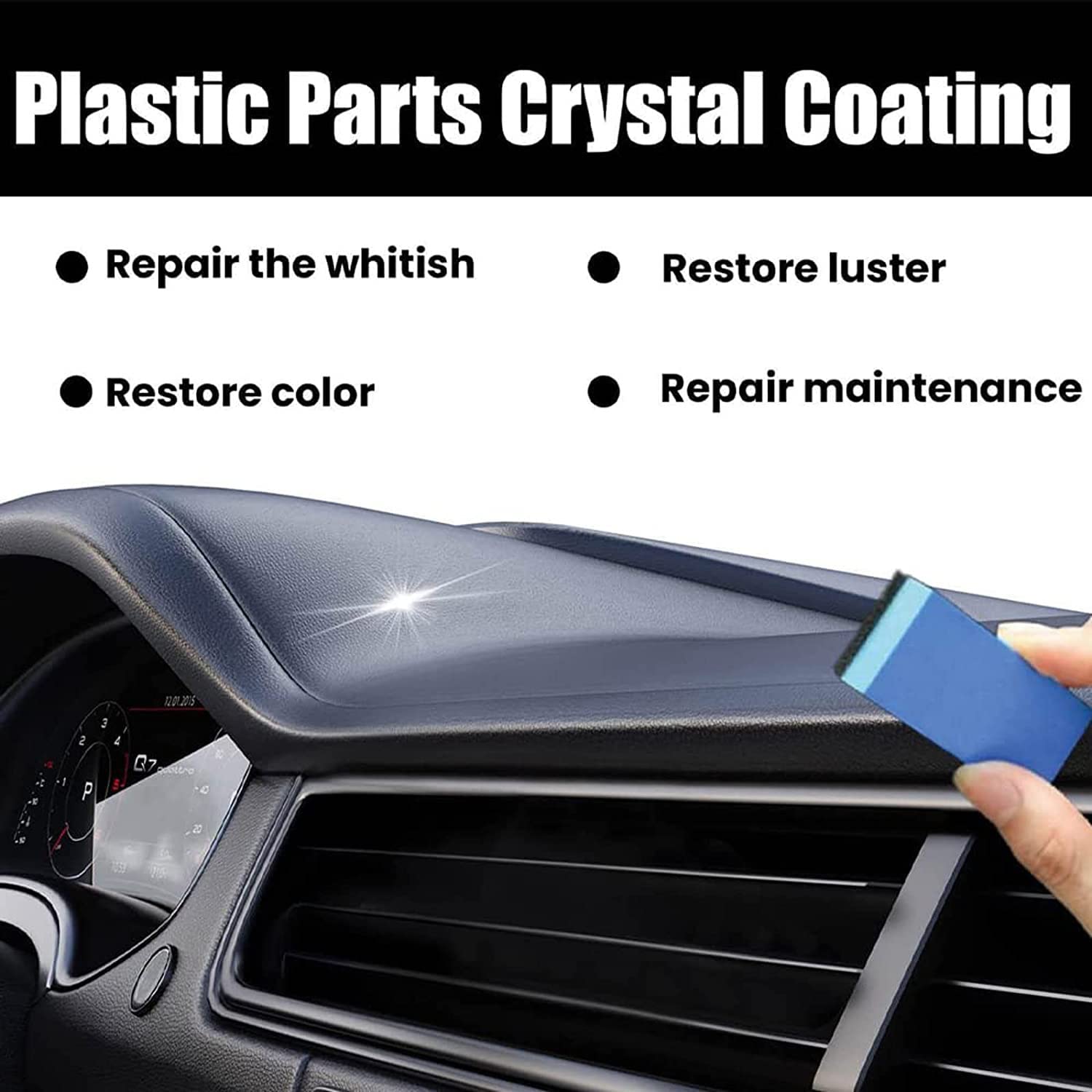 TPTAL Crystal Coating for Car,Cristal Para Pl  Stico Del Carro,Car Plastic Parts Coating,Plastic Refresher Car Interior Plastics