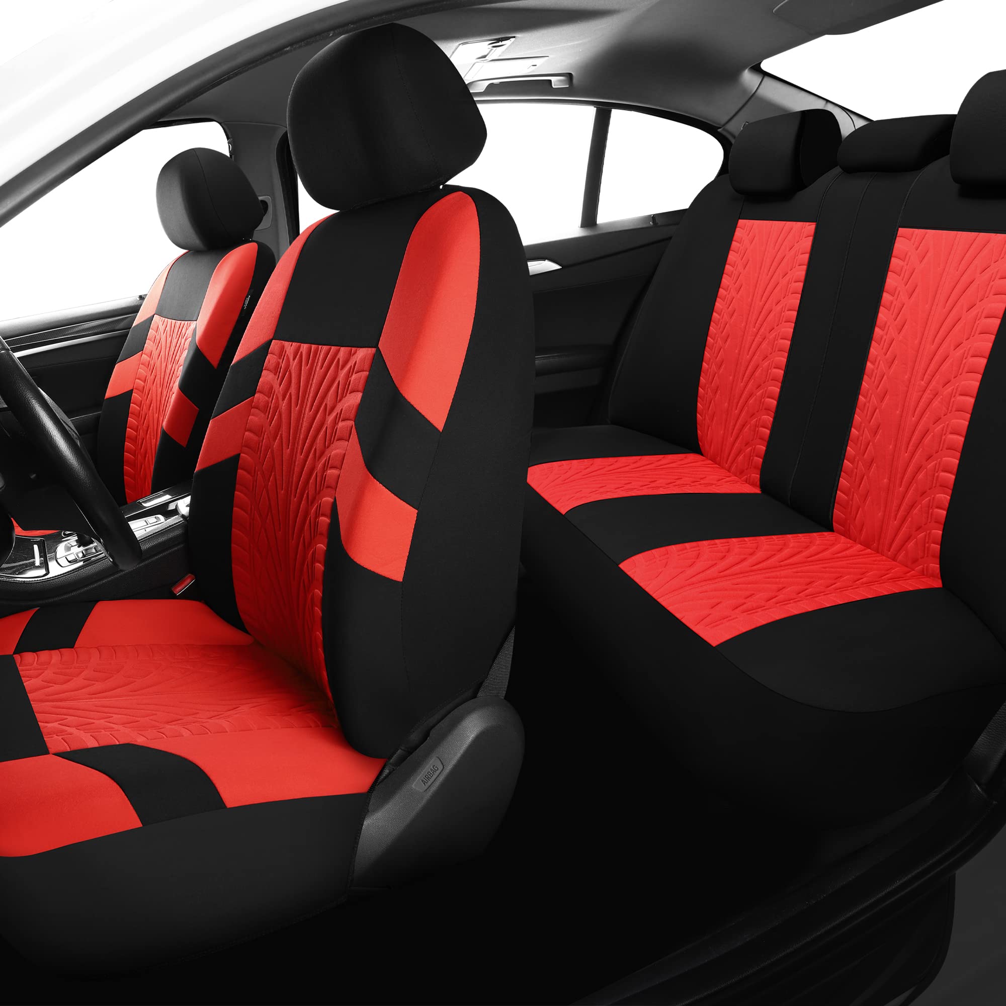 Varcozy Car Seat Covers Full Set, Front Seat Covers And Split Rear Bench Seat Covers For Car, Universal Cloth Seat Covers For Su