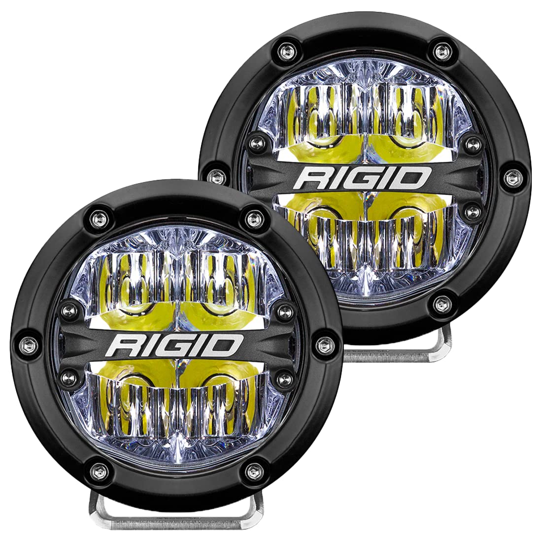Rigid Industries 36117 360-Series Led Off-Road Light 4 In Drive Beam For Moderate Speed 20-50 Mph Plus White Backlight Pair