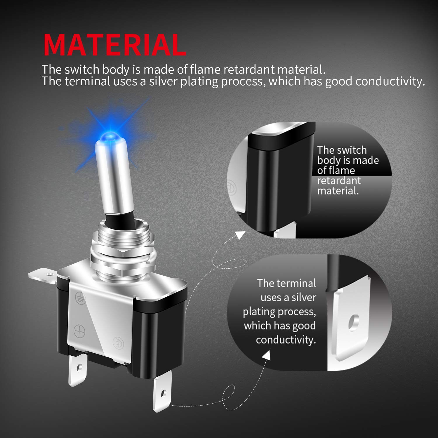 Daiertek 12V Blue Led Illuminated Toggle Switch With Safety Cover Guard 3 Pin On Off Covered Lighted Toggle Switch Rocker Heavy Duty 20 Amp For Racing Automotive Motorcycle Car Rv Truck -2Pack