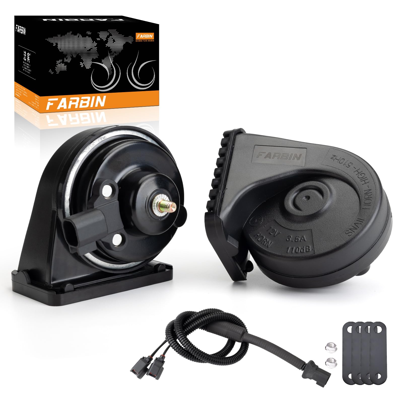 Farbin Horn Replacement For Ford Car Horn Compatible With Ford F150 F250 Focus With 1 To 2 Converter Plug