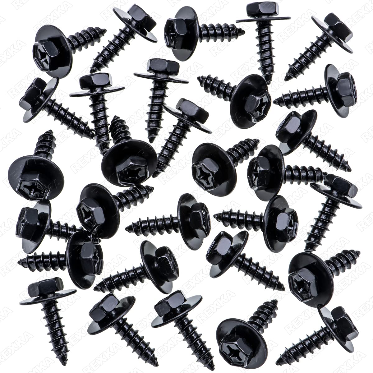 Rexka 30pcs M6.2 x 22mm Fender Liner Bumper Cover Wheelhouse Liner Screw Bolt for Toyota Lexus 90159-60477 9015960477
