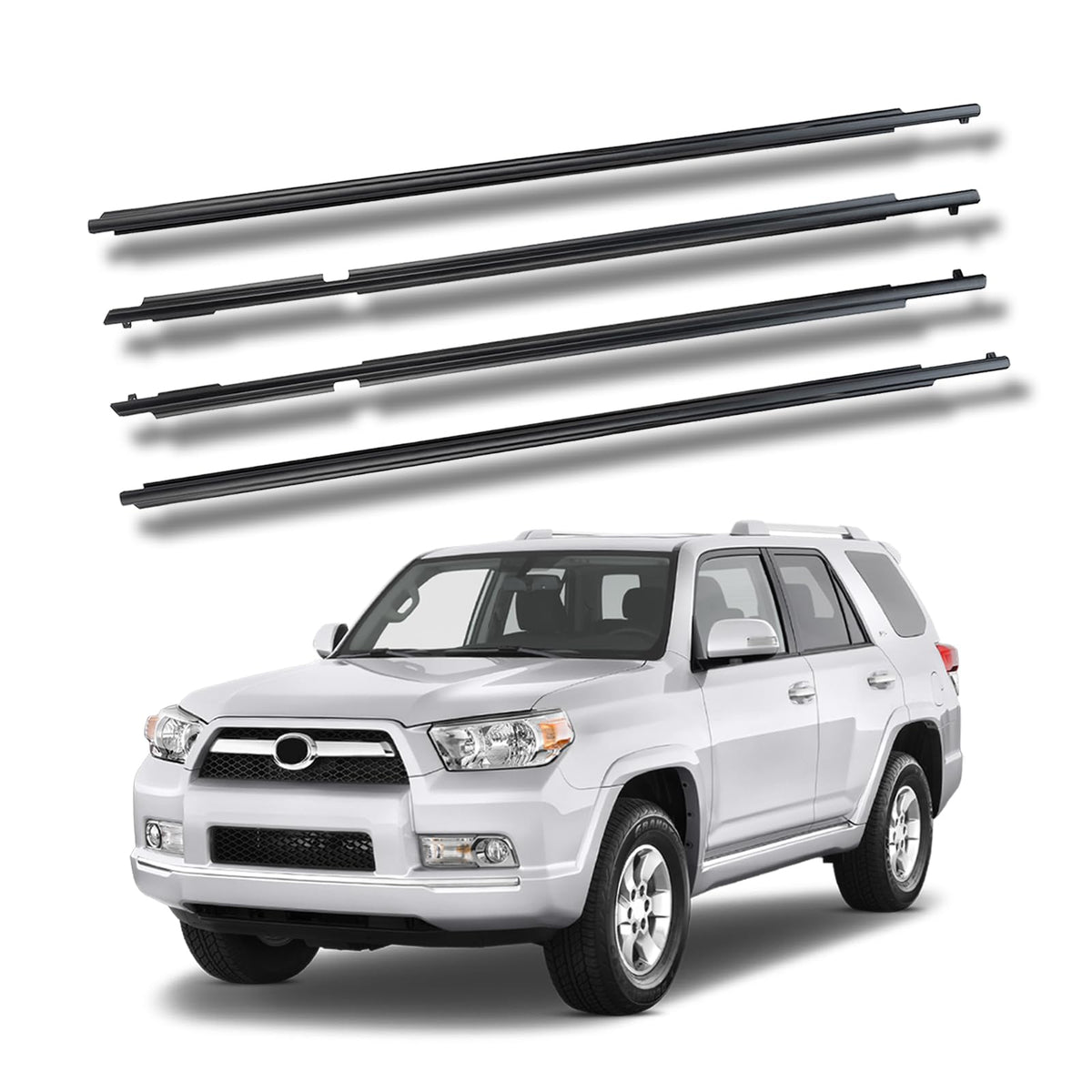 Fomiuzy Outer Window Molding Sweep Felt Trim Seal Weather Stripping Kit Compatible With Toyota 4Runner 2010-2023 Replaces 75712-
