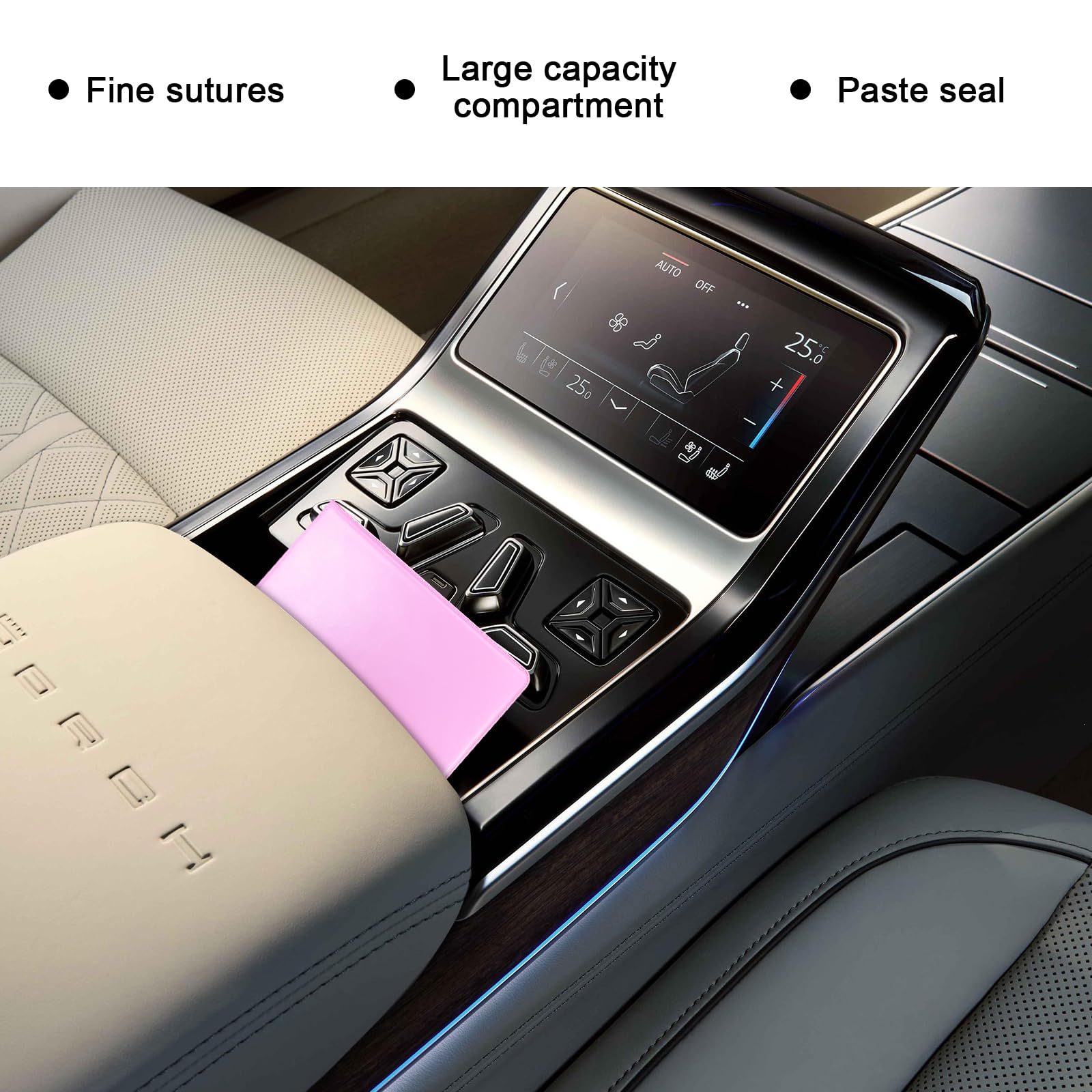 Ziciner 4PCS Car Registration and Insurance Holder, 5.2''   4.7'' Premium Auto Glove Box Organizer with Closure, Essential Vehic