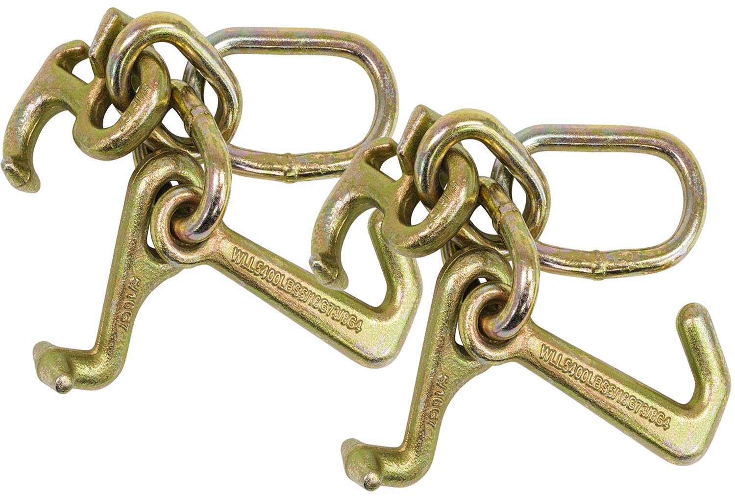 Mytee Products (2 Pack) RTJ Cluster Hook Heavy Duty Wrecker Hauler Tow Towing Truck Chain Pair R T J