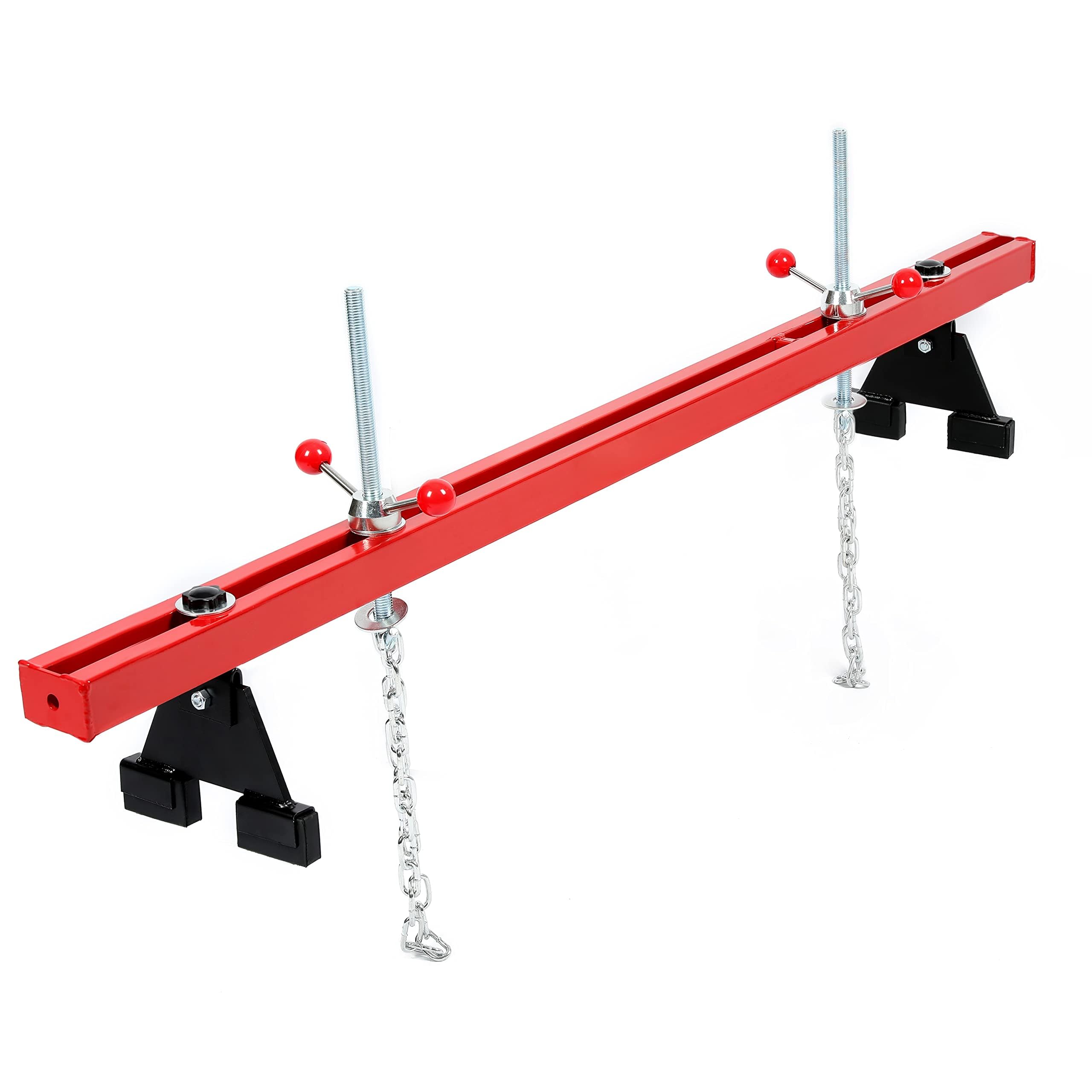 KUAFU Engine Support Bar 1100lbs Capacity Motor Transverse Bar with 2 Points Lift Holder Dual Hook Cross Hoist Engine Hoist for 