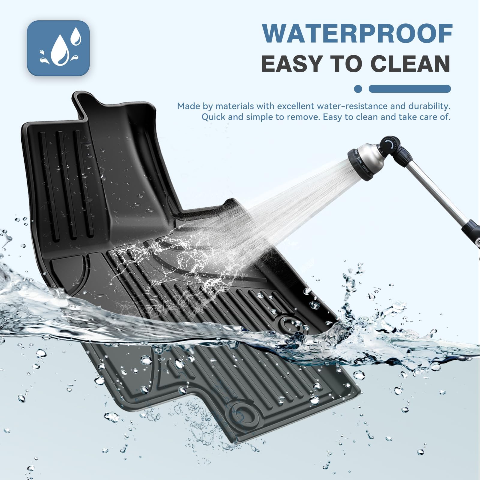 Aomsazto Floor Mats For 2020-2025 Toyota Highlander (7 Seats Only): Heavy Duty Tpe All Weather Protection Car Floor Mats - 3 Row