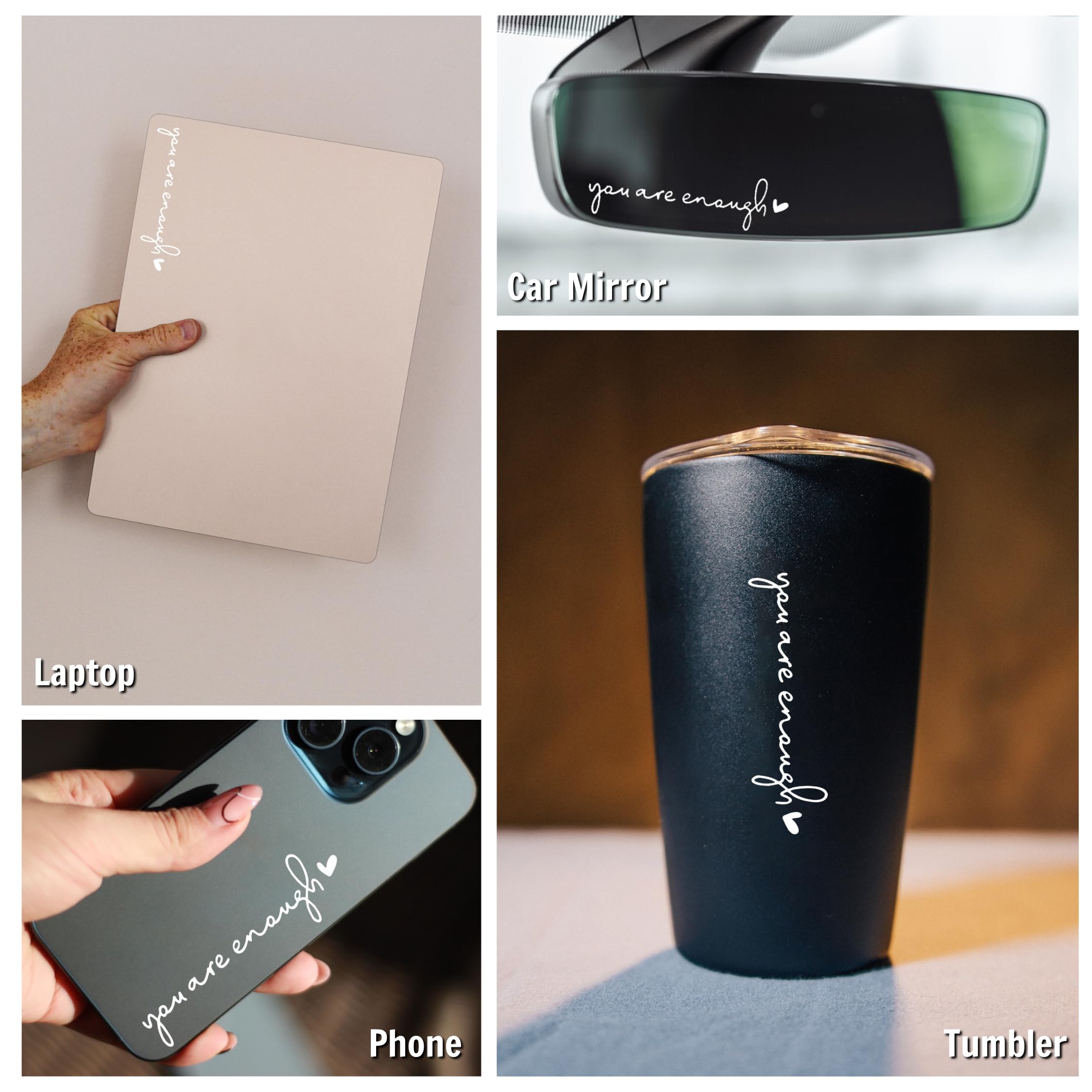 Miarita 3X Hello Beautiful Rearview Mirror Decal, Vanity Mirror Stickers, Car Decals for Women, Rear View Mirror Sticker, Car St