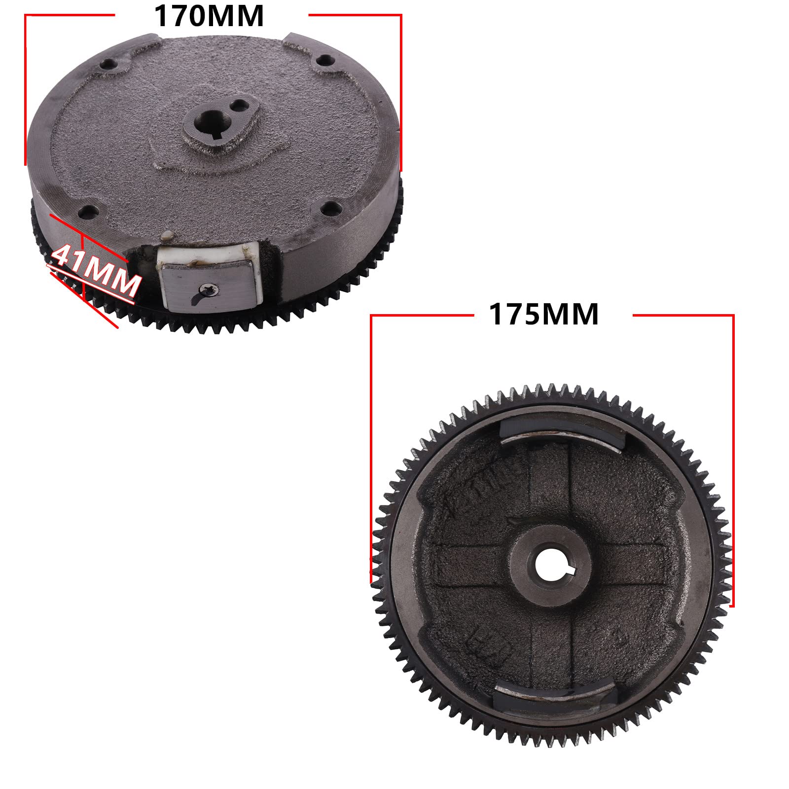MOFANS Electric Starter Motor Kit Fit for GX200 6.5HP GX160 5.5HP Engines Starter with Solenoid Flywheel with Ring Gear Key Swit