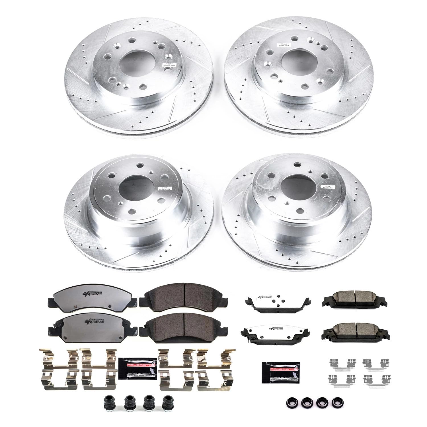 Power Stop Brake Kit For 2015-2020 Escalade Silverado, 2015-2020 1500 Suburban, Sierra 1500 Yukon (6 Lug) - Truck & Tow Front an