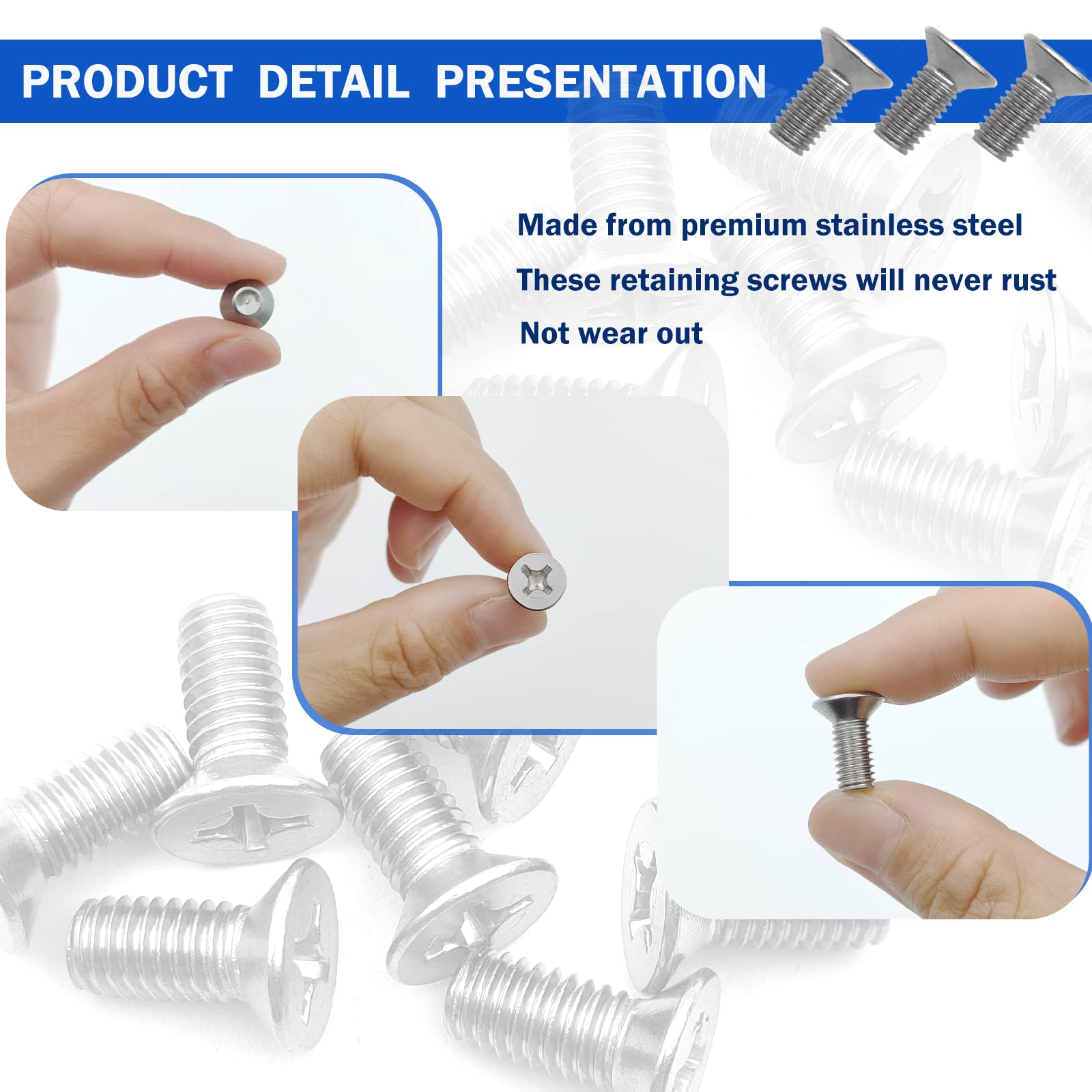 8Pcs Stainless Steel Brake Disc Rotor Screws 93600-06014-0H- Compatible With Honda, Acura, Hyundai And Kia Models, Stainless Steel Retaining Screws For Front And Rear