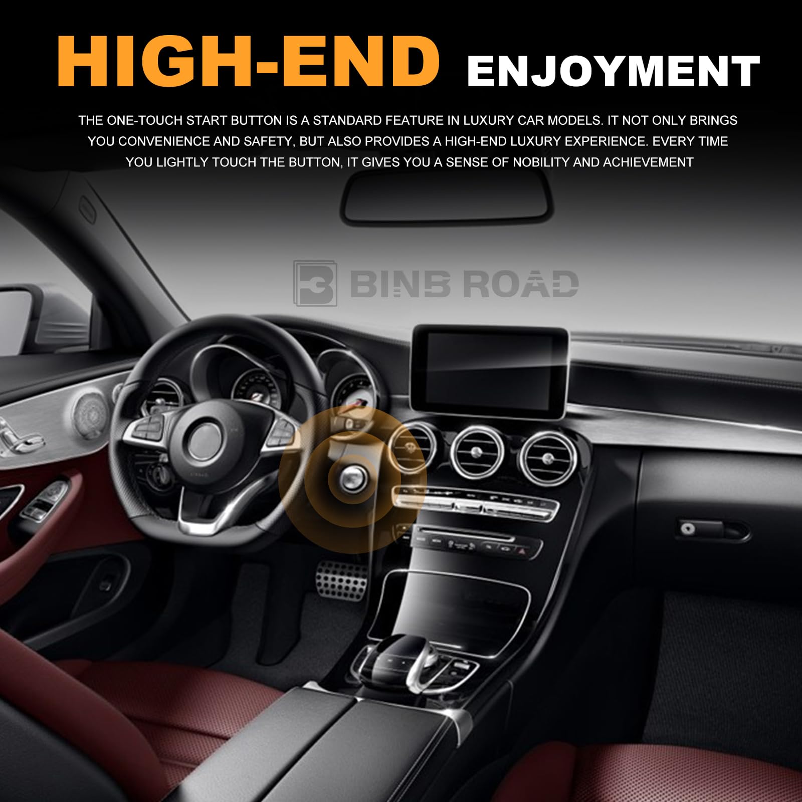 BINB ROAD Push Start Button 2215450714 Compatible with Mercedes Benz C300 CLA250 E350 GLA350 GLC300 ML350 S500 SL550 SLK250