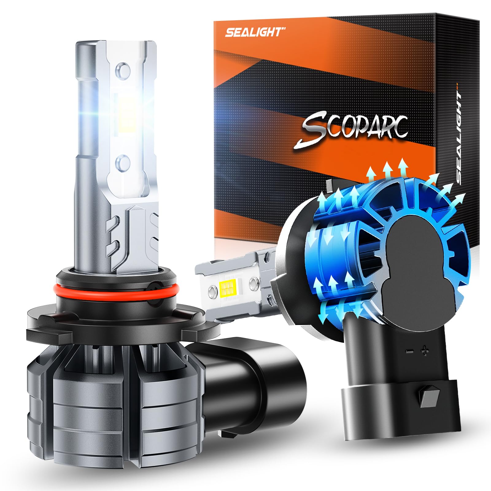 Sealight H10 9145 9140 Led Fog Light Bulbs, 10000Lm 6500K Cool White Light Bulbs, 9040 9045 Replacement Front Fog Lamps For Car,