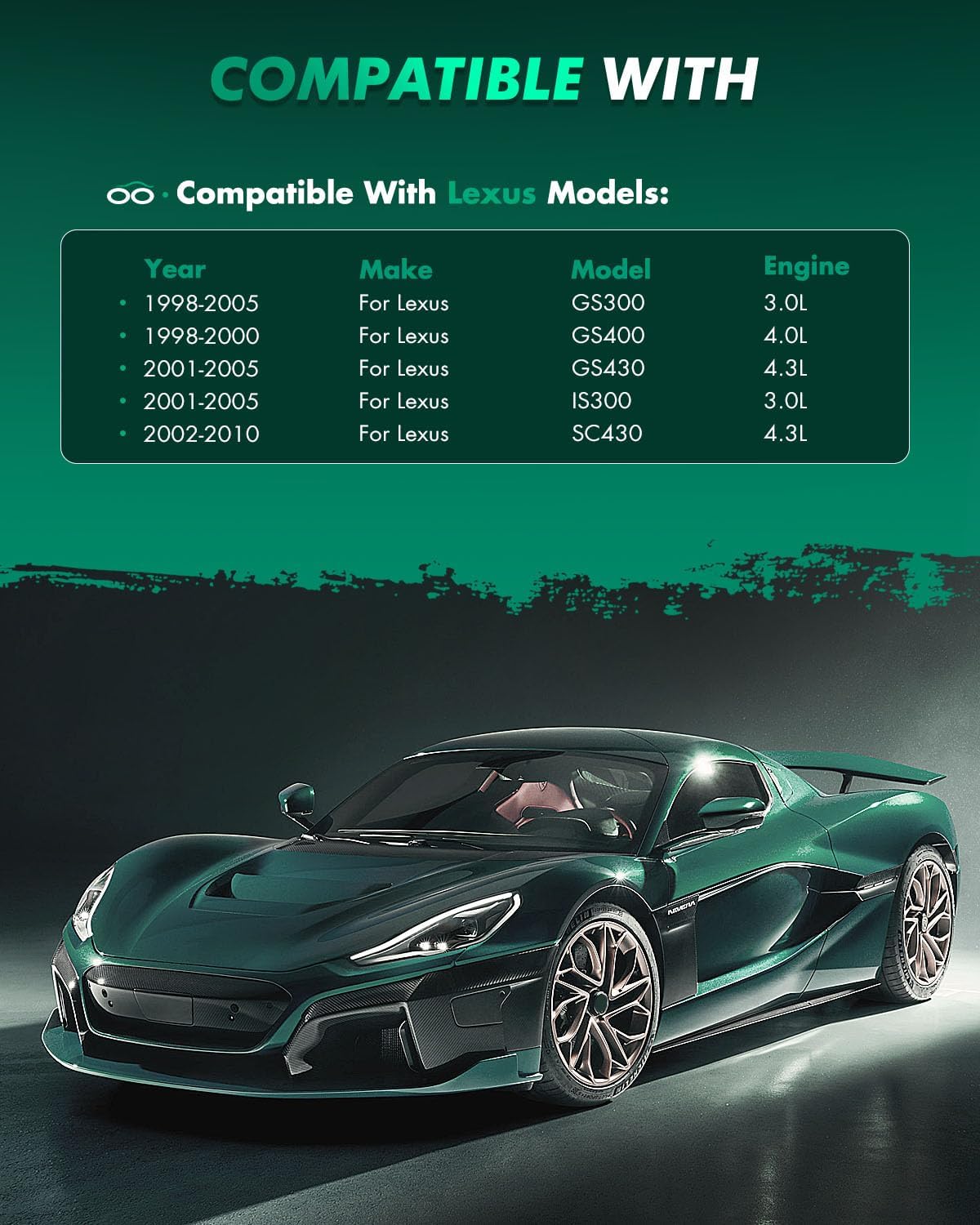 Scitoo D771 Rear Ceramic Brake Pads Sets Fit For Lexus Gs300 1998-2005, Gs400 1998-2000, Gs430 2001-2005, Is300 2001-2005, Sc430