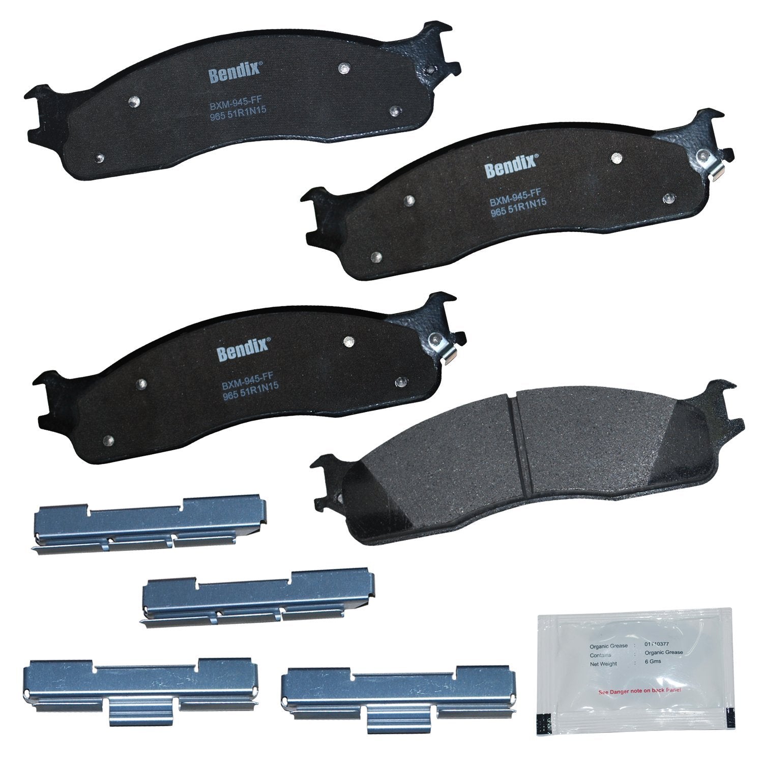 Bendix Priority1 Cfm965 Semi-Metallic Front Brake Pads For Dodge Ram 1500 2008-2006, Ram 2500 2008-2003, Ram 3500 2008-2003, Ram