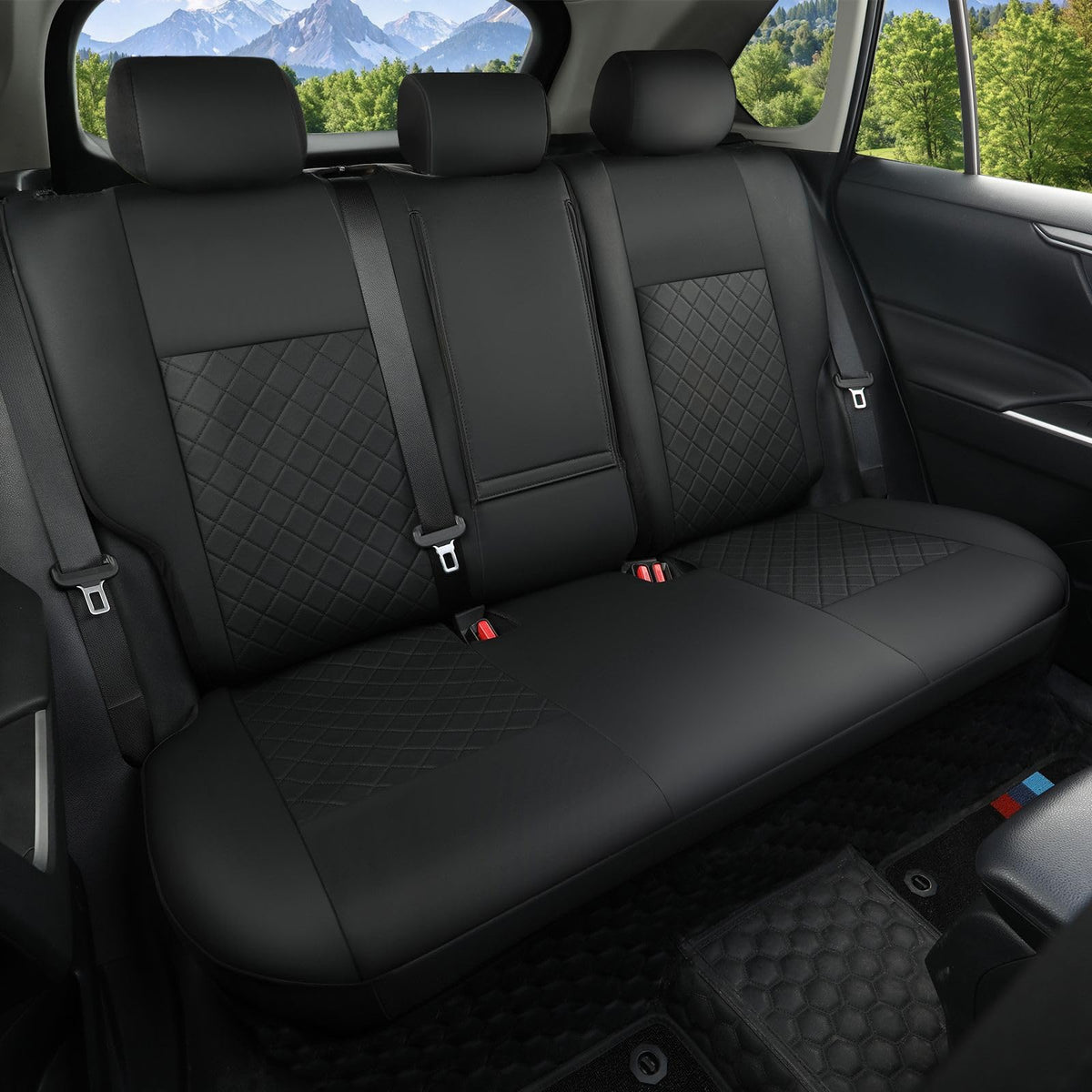 GIANT PANDA Custom Fit Rear Bench Back Seat Cover for Toyota Corolla 2014 2015 2016 2017 2018 2019 L LE LE EcO XLE Sedan, Luxury