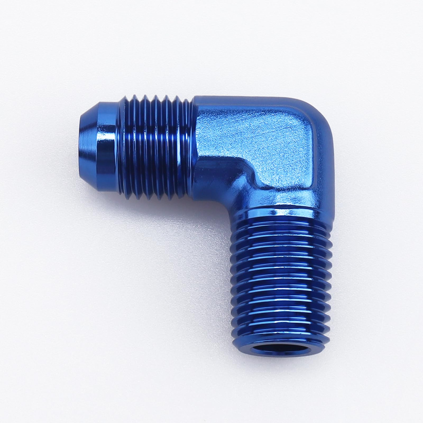 AC PERFORMANCE 90 Degree Elbow -6 AN Male to 1/4 NPT Male Fitting Adapter Connector Aluminum Blue