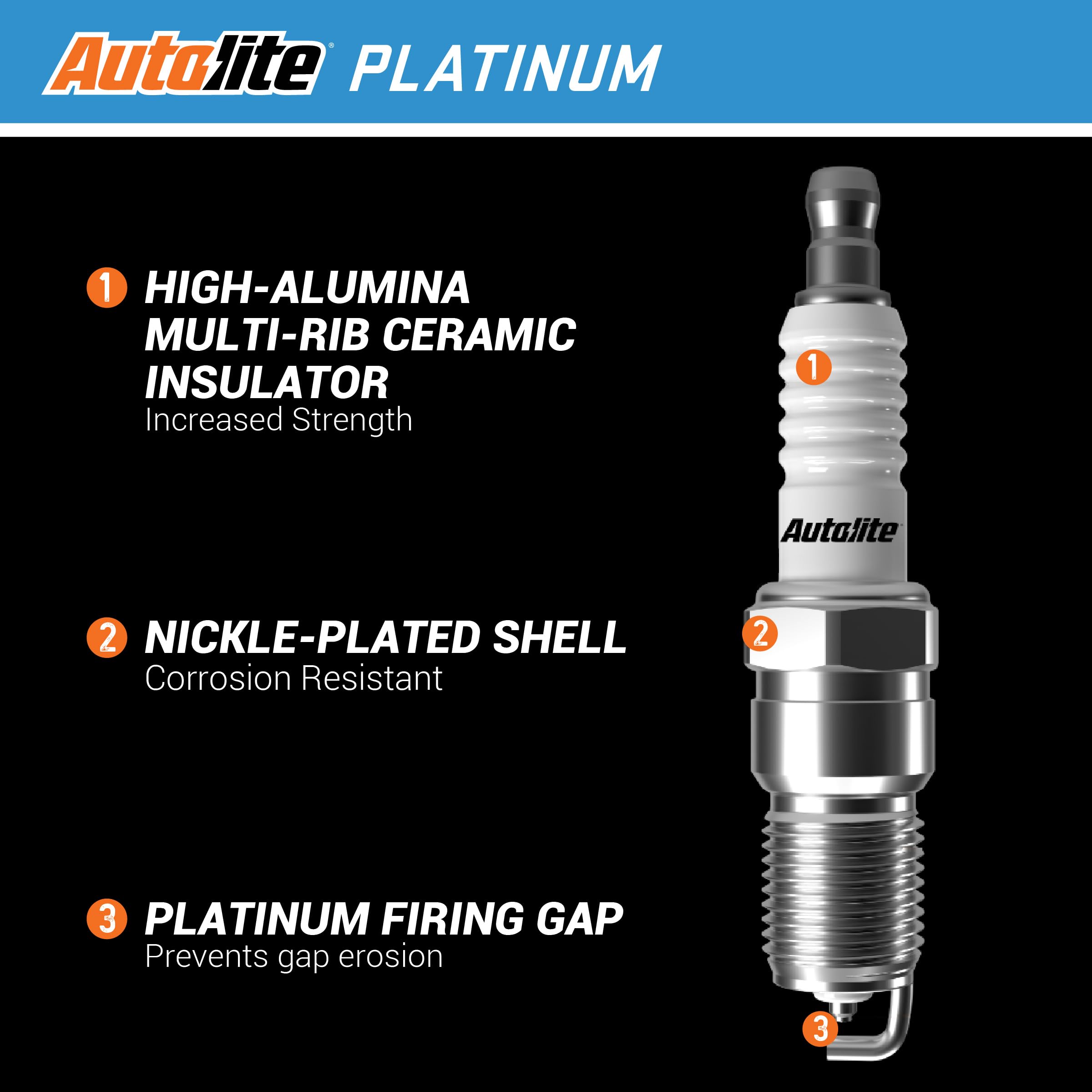 Autolite Platinum Ap66 Automotive Replacement Spark Plugs (4 Pack)