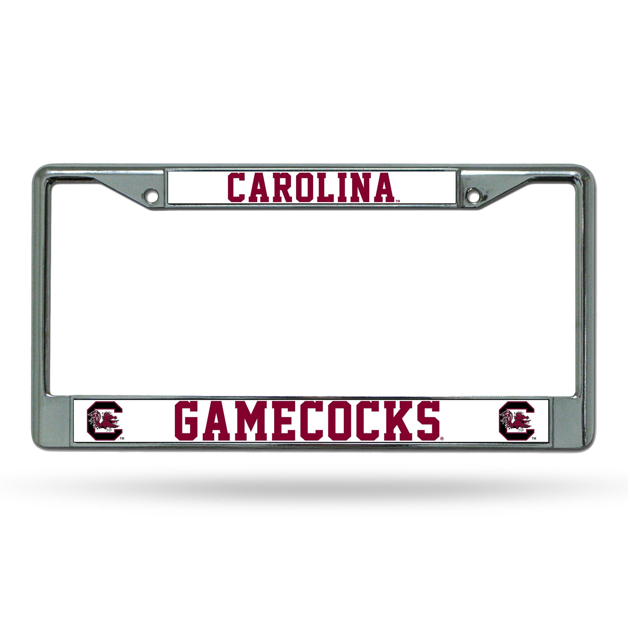 Rico Industries Ncaa South Carolina Gamecocks Premium License Plate Chrome Frame 12" X 6"